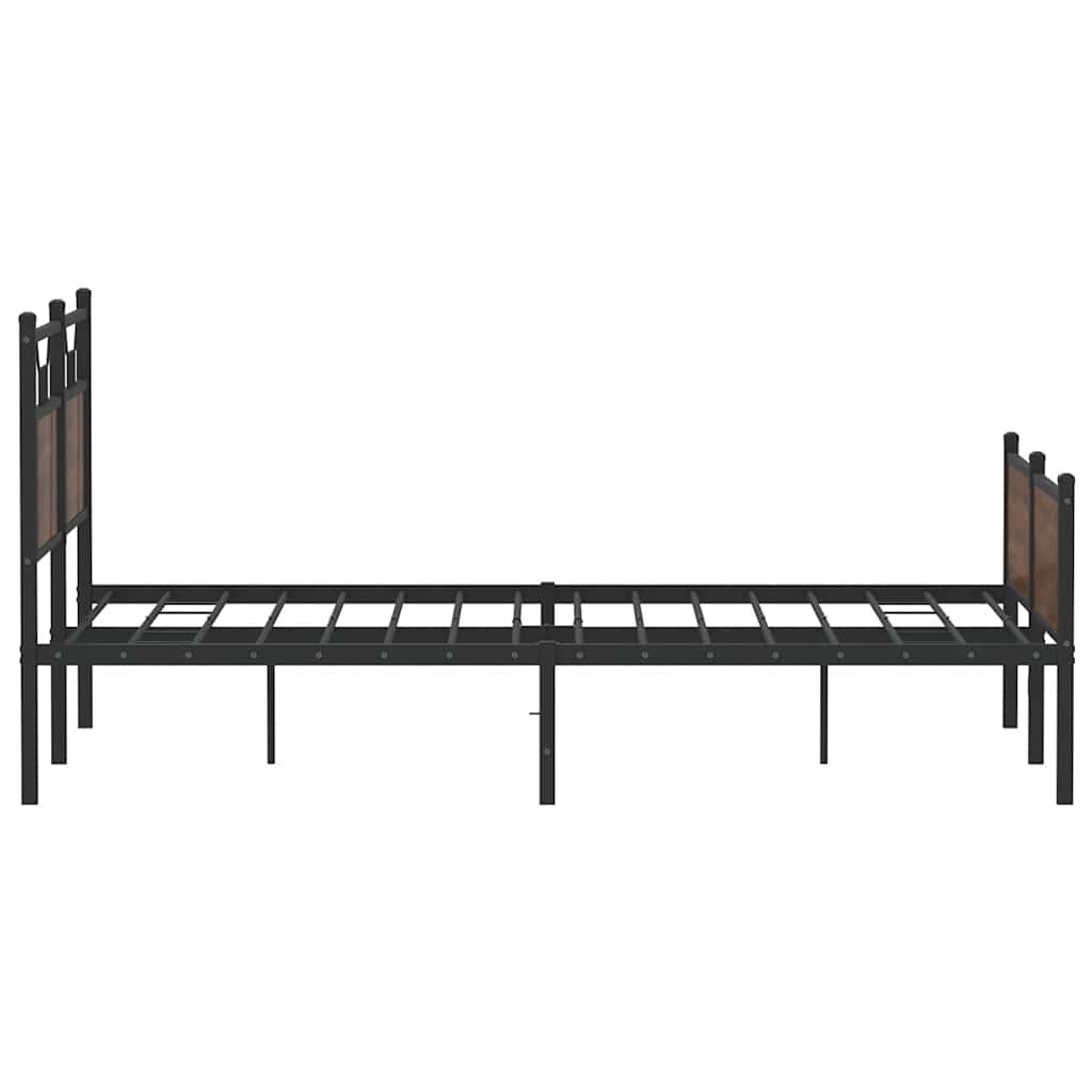 Bedframe zonder matras bewerkt hout bruin eikenkleur 150x200 cm is nu te koop bij PeponiXL, paradijselijk wonen!