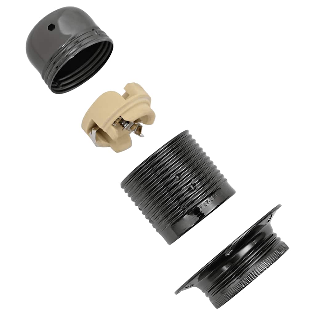 Lamphouders 2 st glanzend zwart E27 is nu te koop bij PeponiXL, paradijselijk wonen!