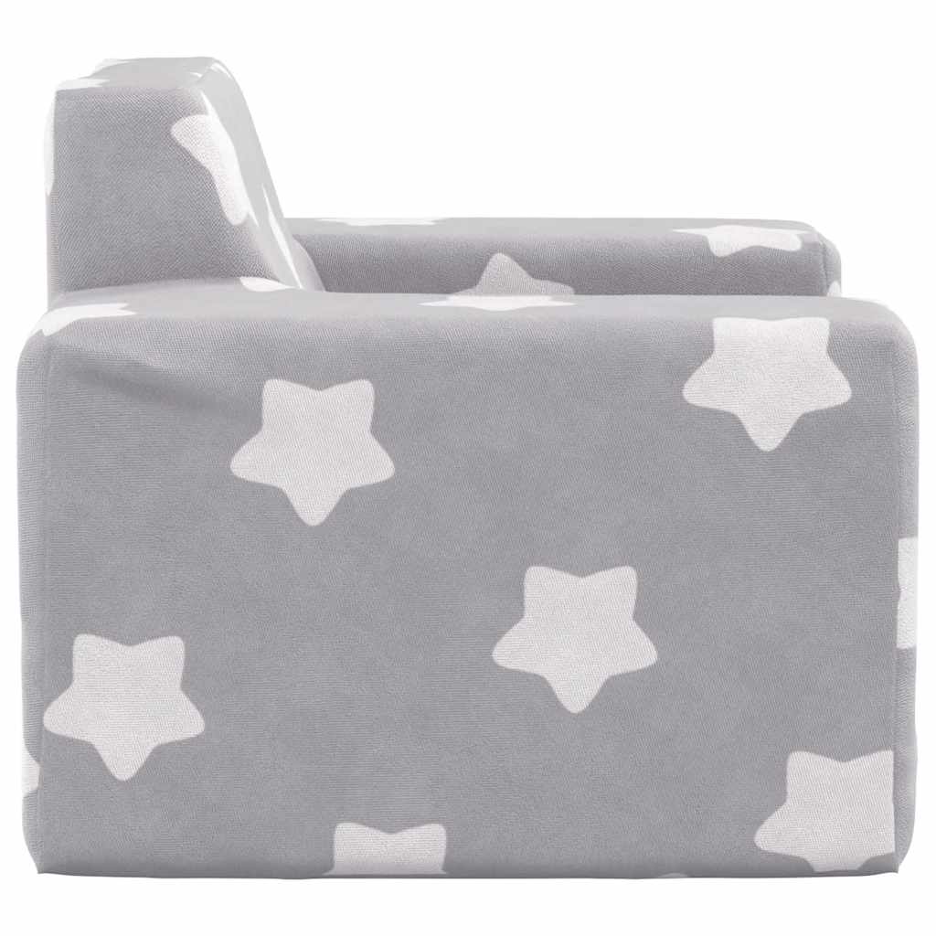 Kinderbank met sterren zacht pluche lichtgrijs is nu te koop bij PeponiXL, paradijselijk wonen!