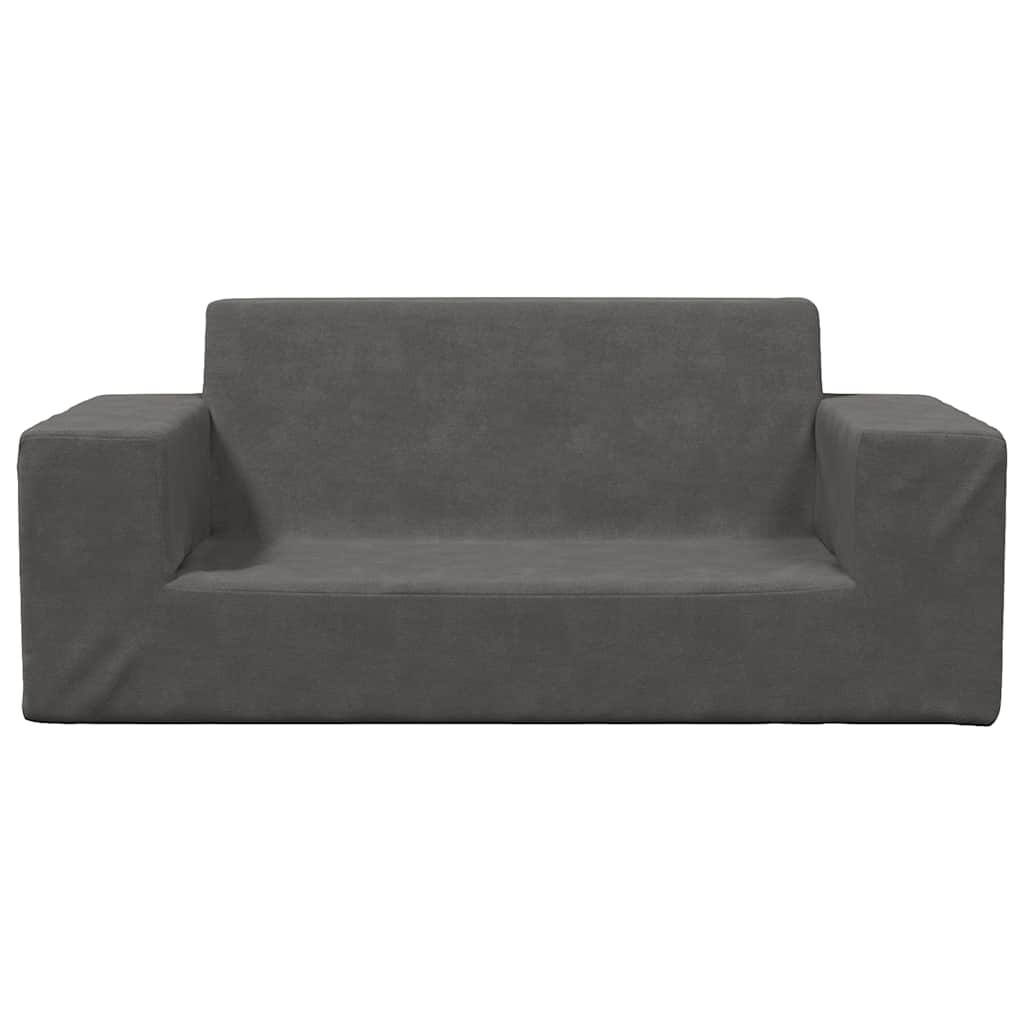 Kinderbank 2-zits zacht pluche antraciet is nu te koop bij PeponiXL, paradijselijk wonen!