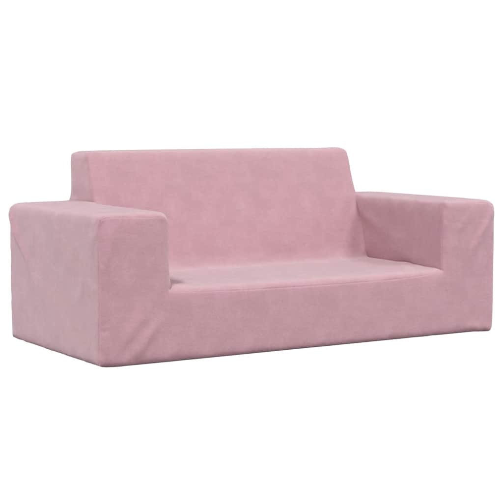 Kinderbank 2-zits zacht pluche roze is nu te koop bij PeponiXL, paradijselijk wonen!