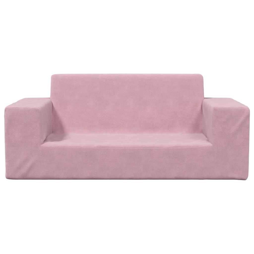 Kinderbank 2-zits zacht pluche roze is nu te koop bij PeponiXL, paradijselijk wonen!