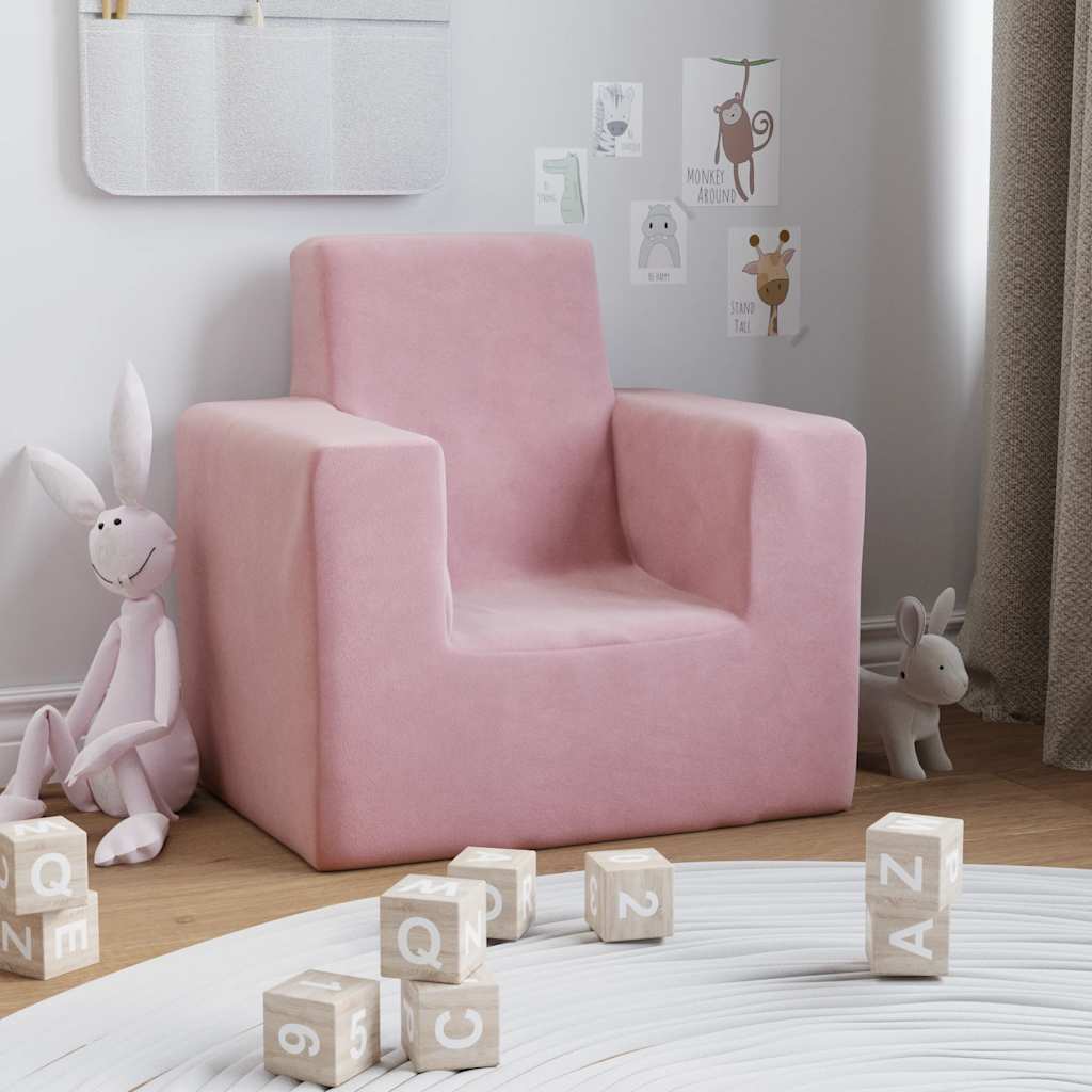 Kinderbank zacht pluche roze is nu te koop bij PeponiXL, paradijselijk wonen!