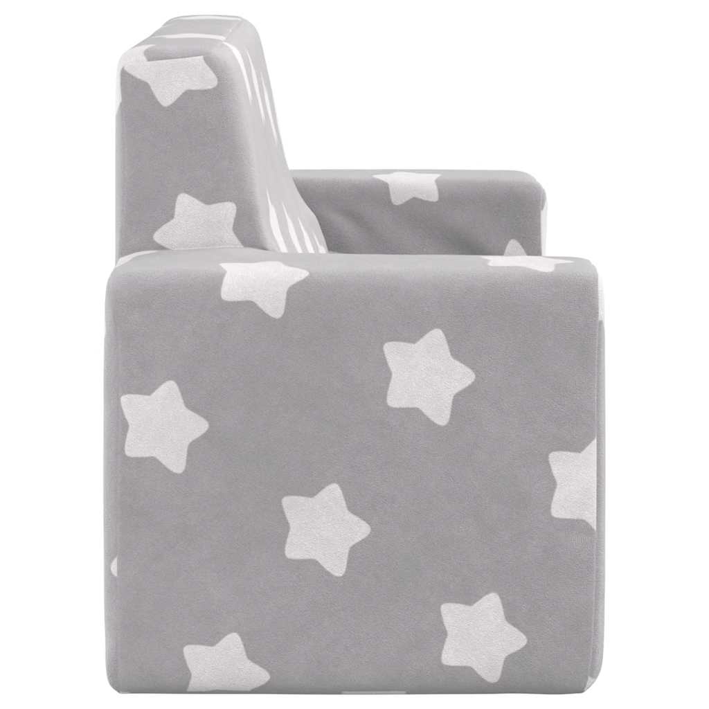 Kinderbank 2-zits met sterren zacht pluche lichtgrijs is nu te koop bij PeponiXL, paradijselijk wonen!