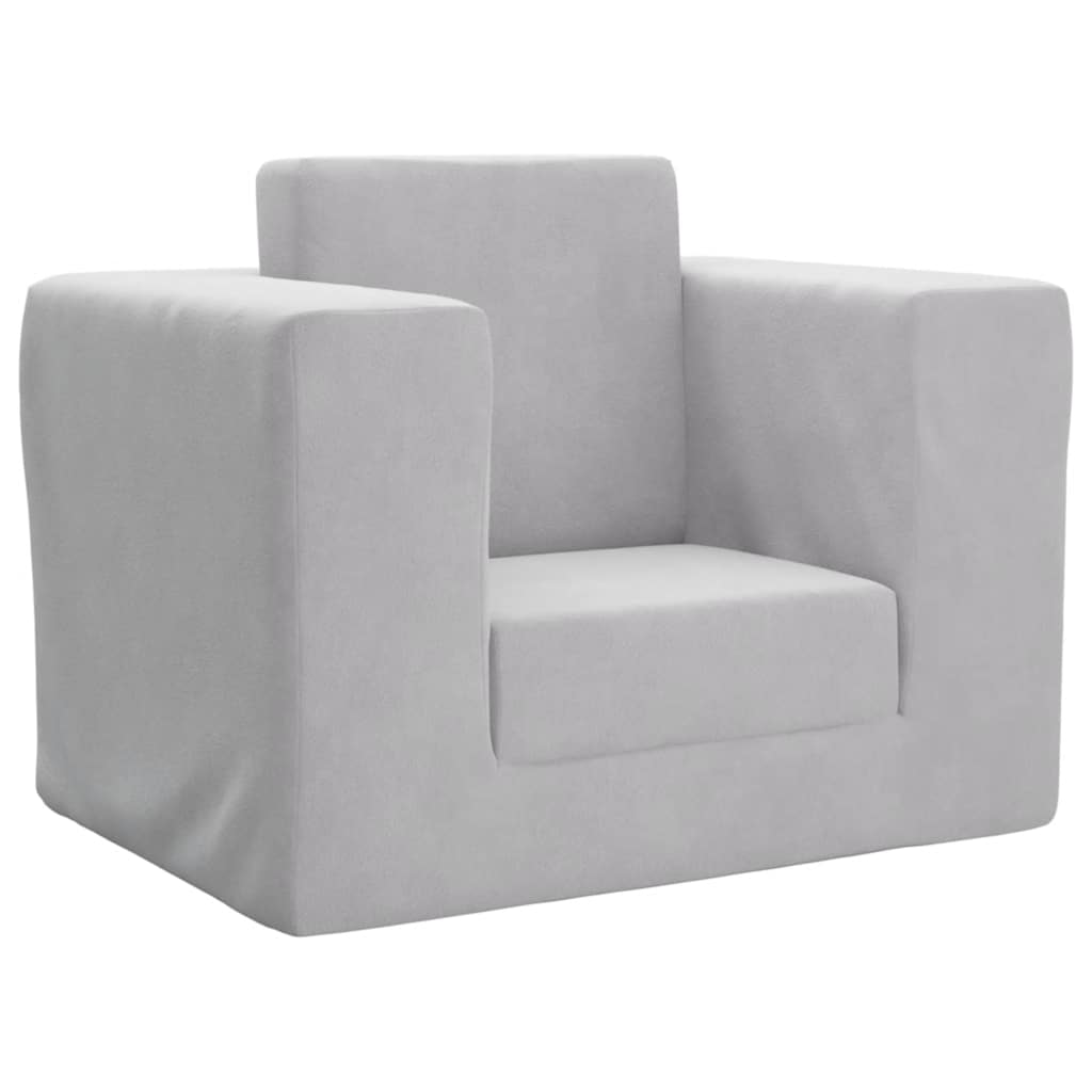 Kinderslaapbank zacht pluche lichtgrijs is nu te koop bij PeponiXL, paradijselijk wonen!