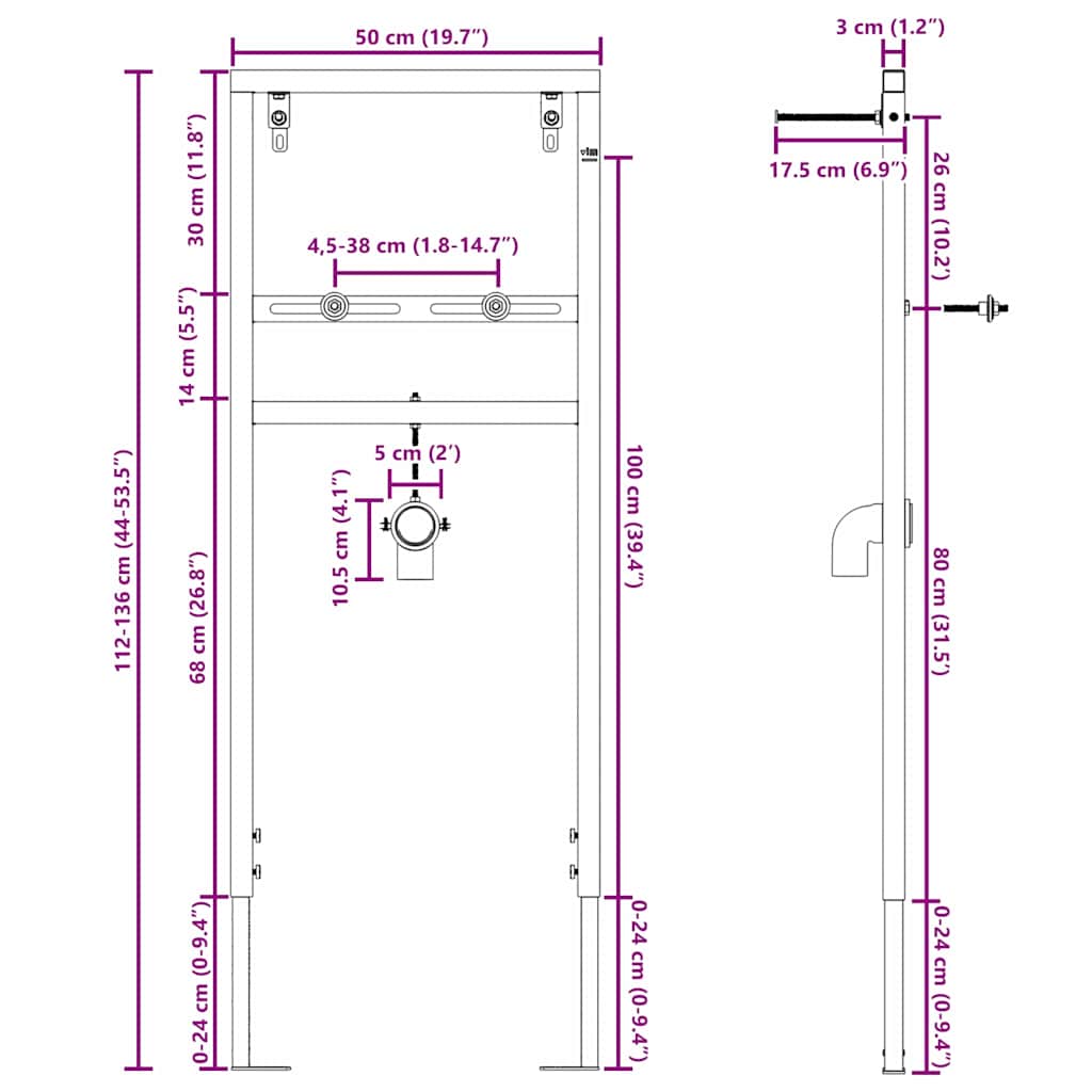 Badkamer muursteun Blauw 50 x 17.5 x 136 cm Staal is nu te koop bij PeponiXL, paradijselijk wonen!