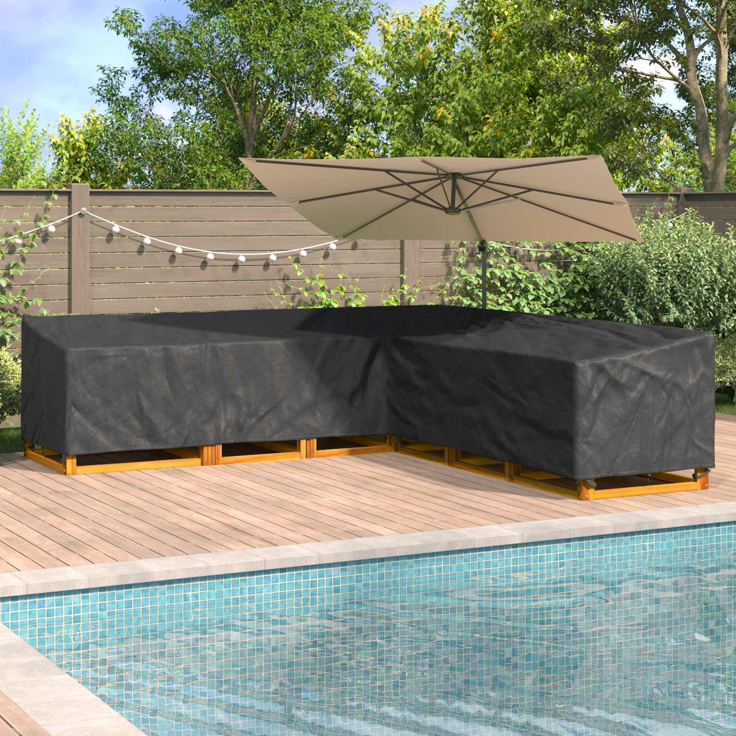 Meubelhoes Zwart 325 x 325 x 80 cm 420D Oxford Stof is nu te koop bij PeponiXL, paradijselijk wonen!
