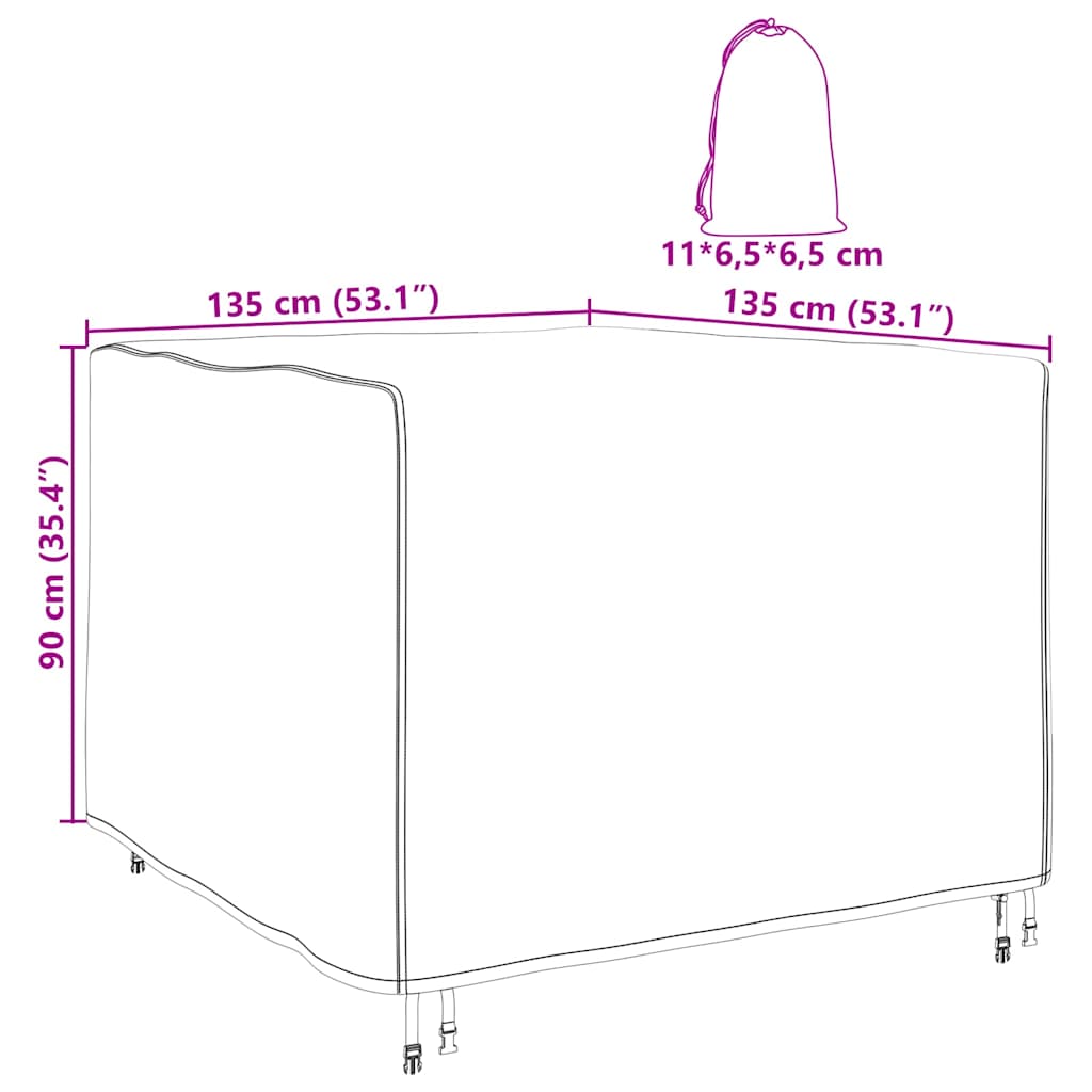 Meubelhoes Effen Zwart 135 x 135 x 90 cm Stof is nu te koop bij PeponiXL, paradijselijk wonen!