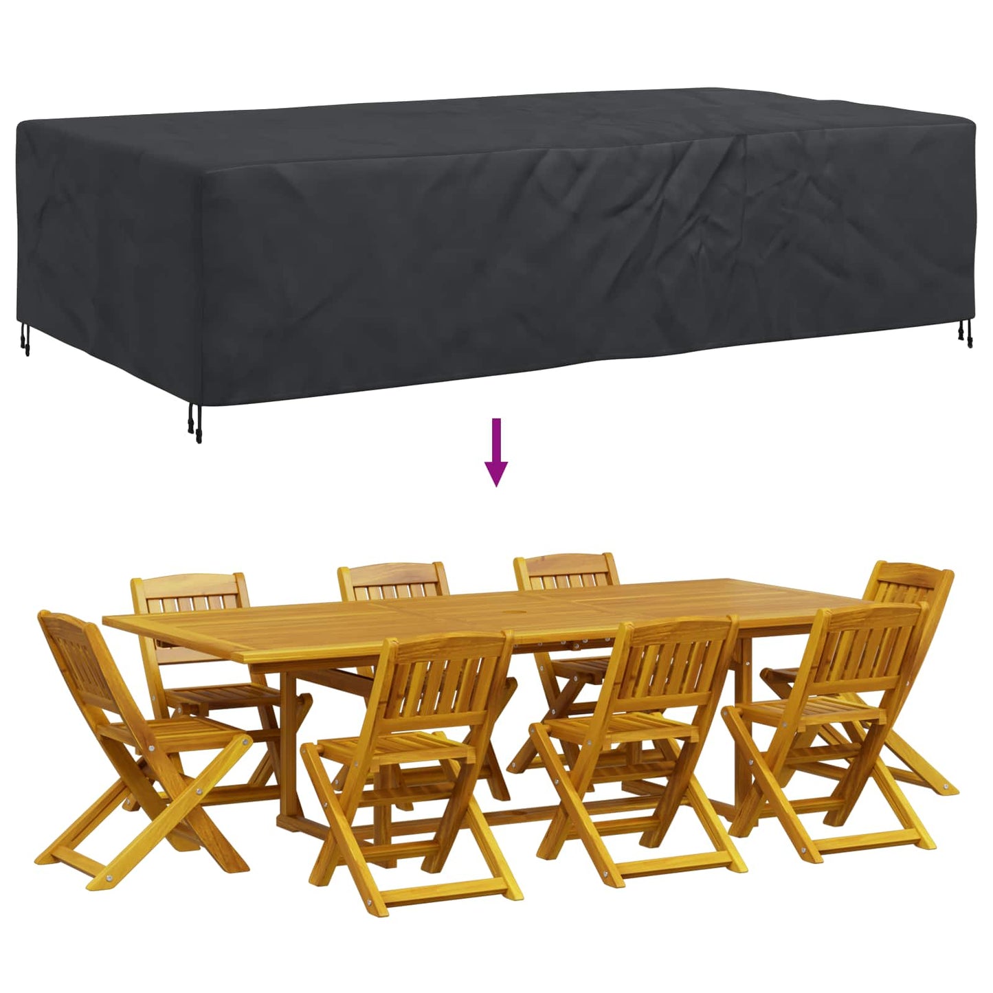 Meubelhoes Effen Zwart 315 x 180 x 74 cm 420D is nu te koop bij PeponiXL, paradijselijk wonen!