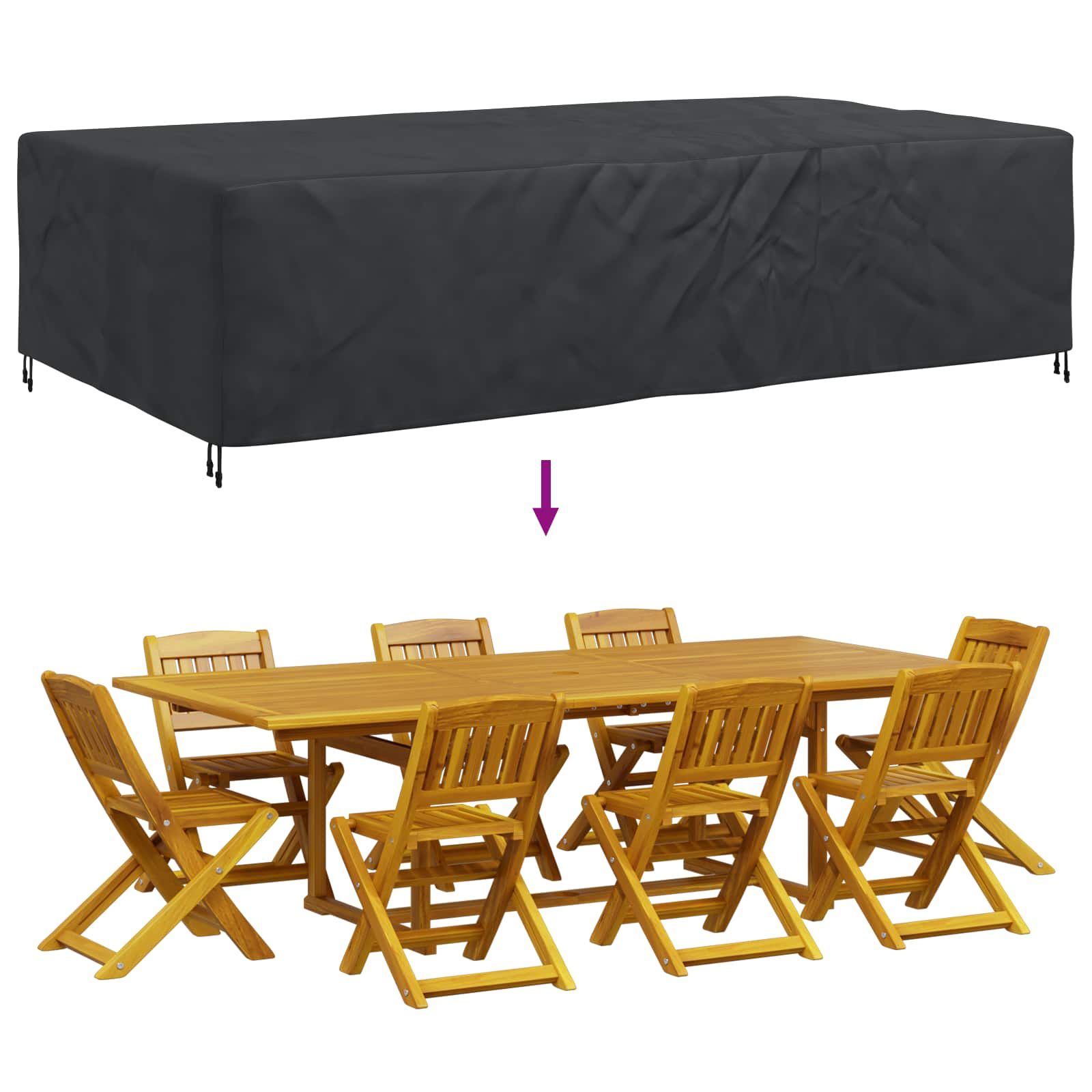 Meubelhoes Effen Zwart 315 x 180 x 74 cm 420D is nu te koop bij PeponiXL, paradijselijk wonen!