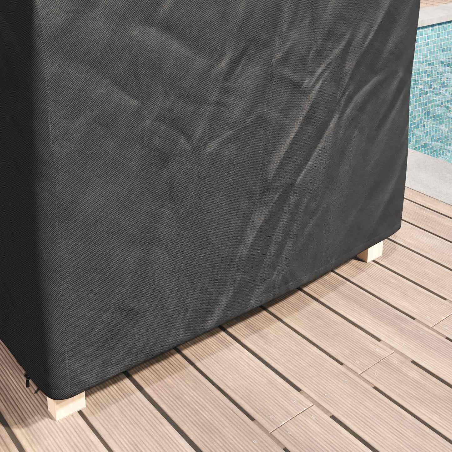 Lounger Hoes Effen Zwart 205 x 100 x 70 cm Stof