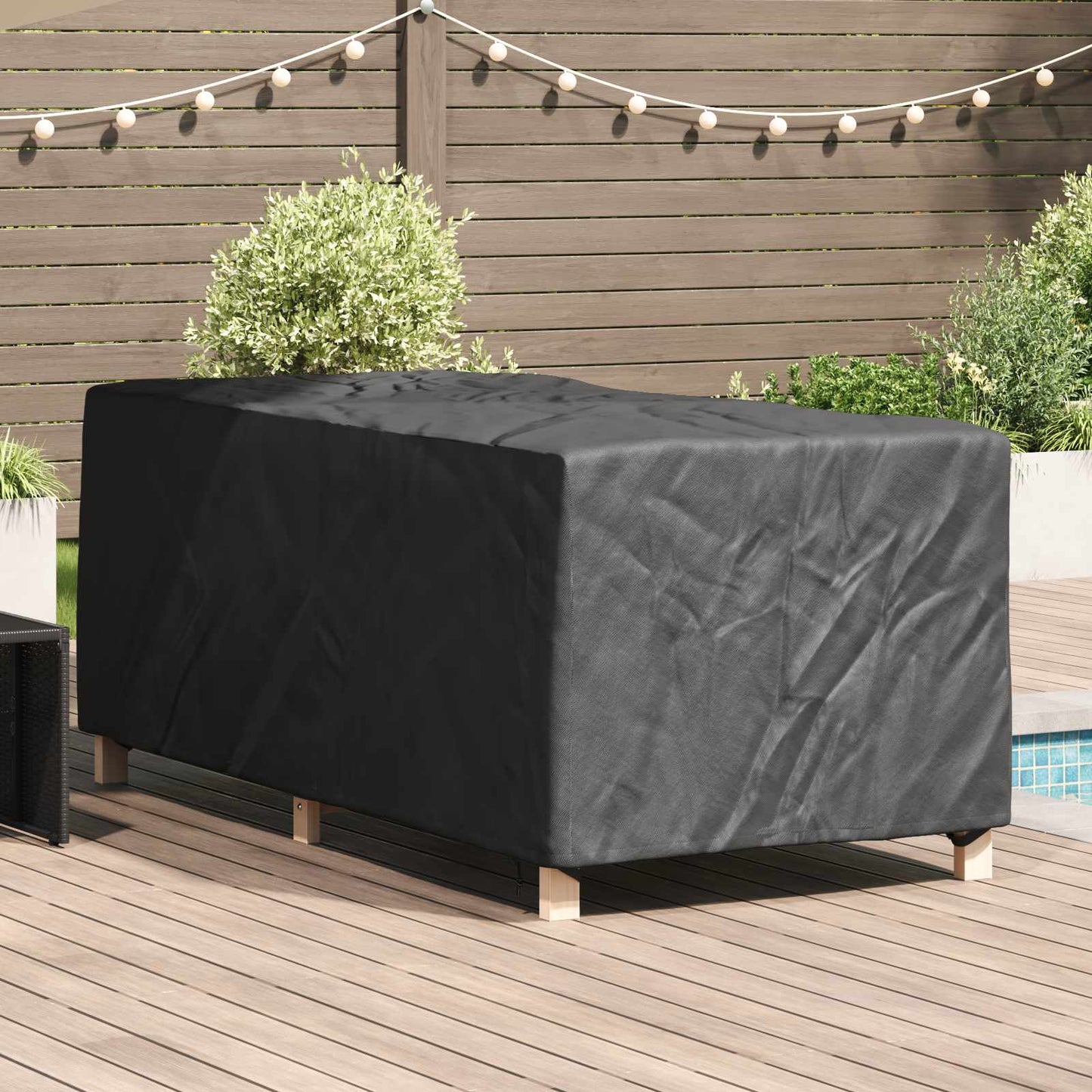 Lounger Hoes Effen Zwart 205 x 100 x 70 cm Stof