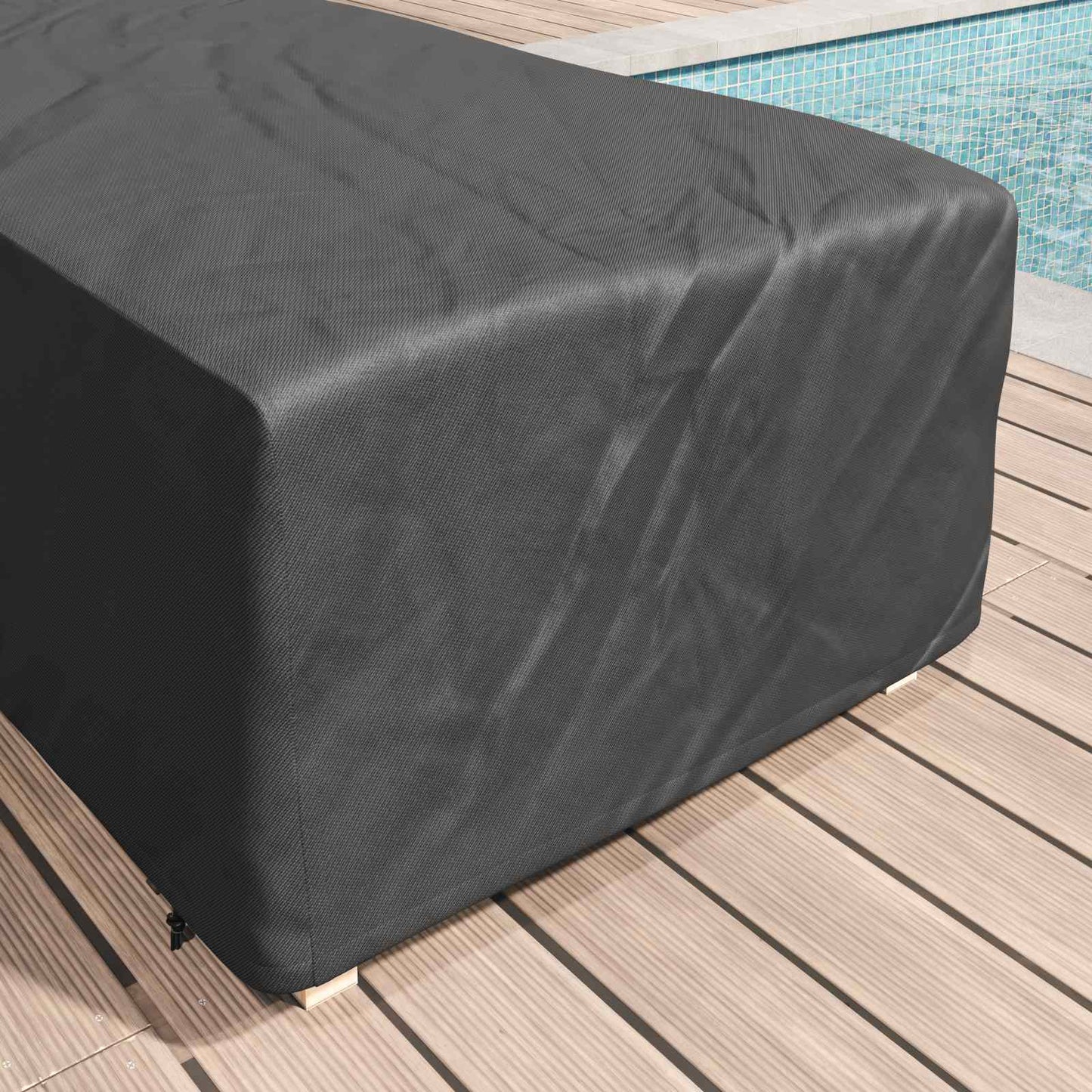 Lounger Hoes Effen Zwart 74 x 210 x 40 cm Stof is nu te koop bij PeponiXL, paradijselijk wonen!