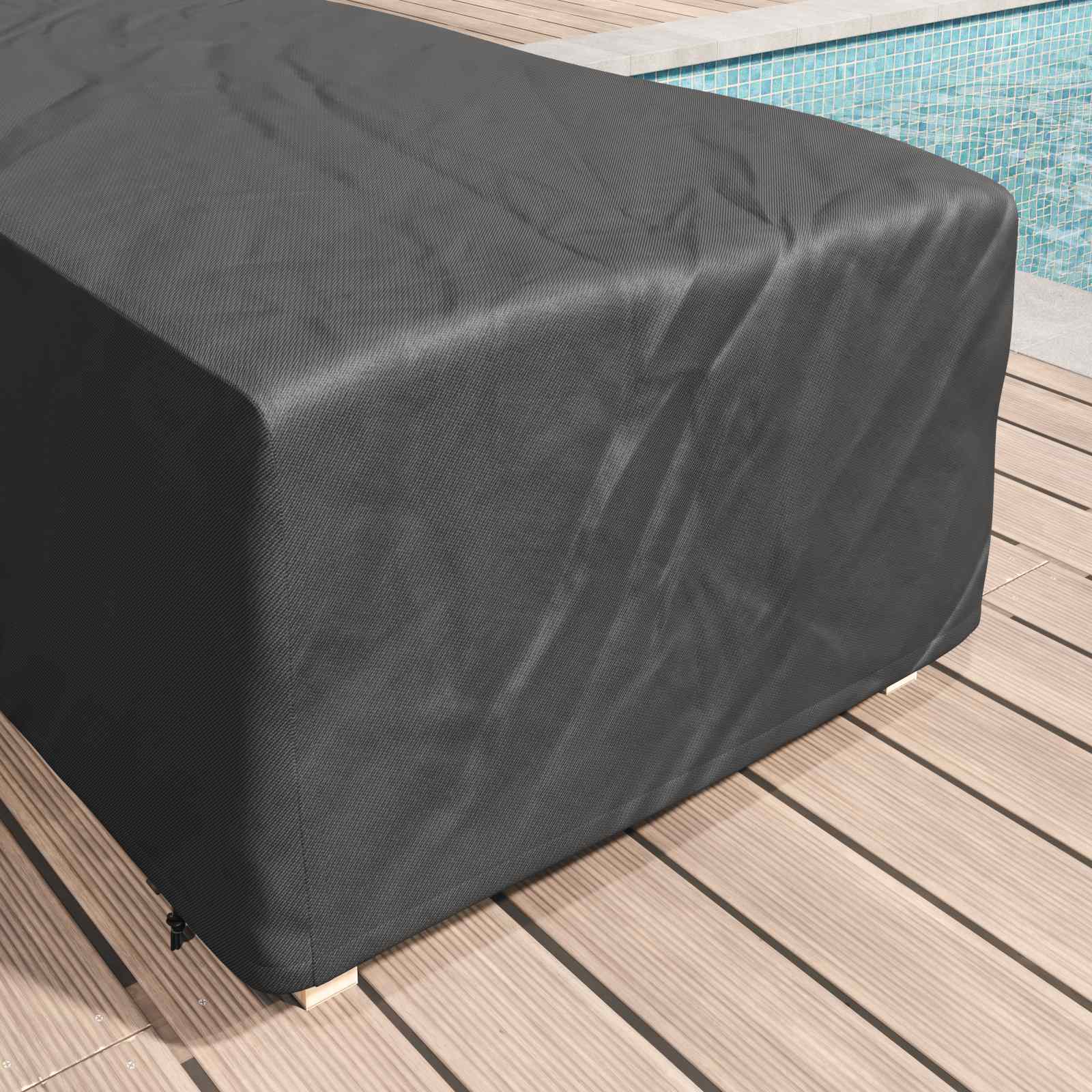 Lounger Hoes Effen Zwart 74 x 210 x 40 cm Stof is nu te koop bij PeponiXL, paradijselijk wonen!