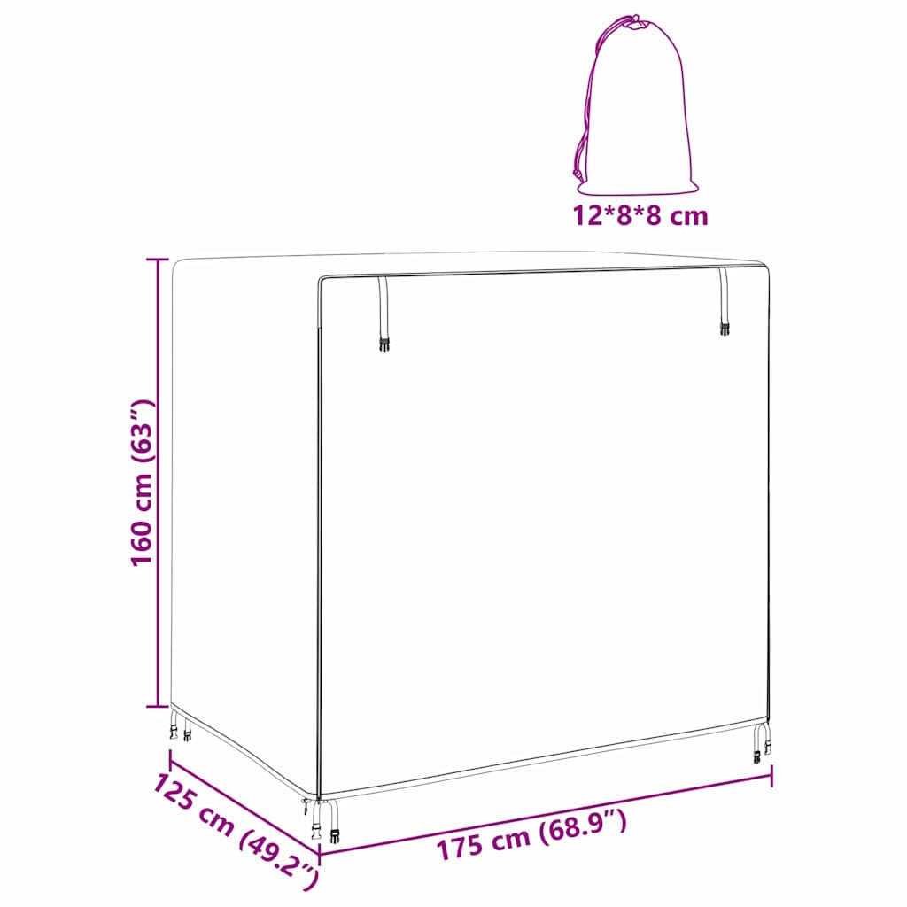 Hoes voor buitenschommel 175 x 125 x 180 cm 210D Oxford Stof is nu te koop bij PeponiXL, paradijselijk wonen!