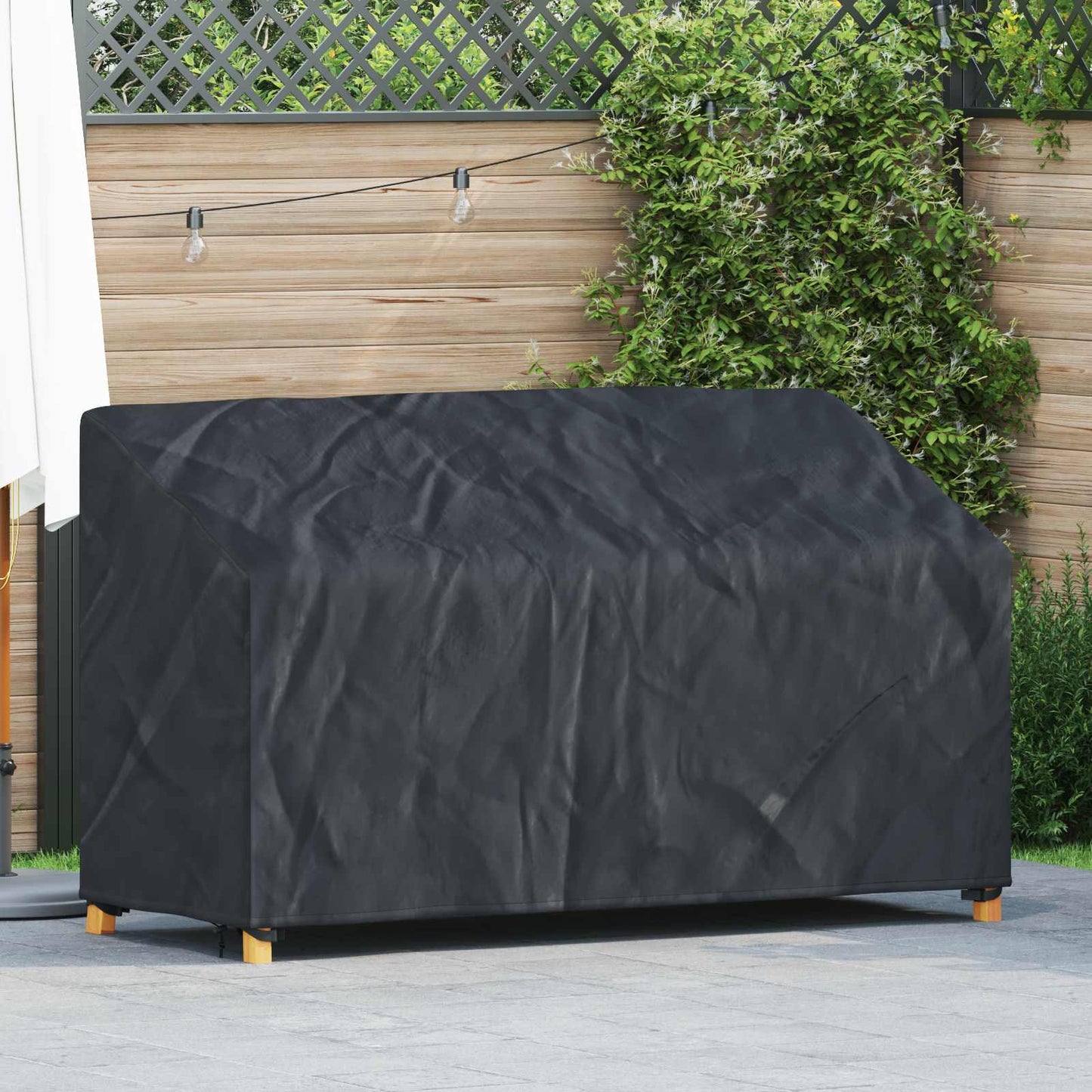 Tuinbankhoes Zwart 165 x 70 x 65 / 94 cm 210D Oxford Stof is nu te koop bij PeponiXL, paradijselijk wonen!