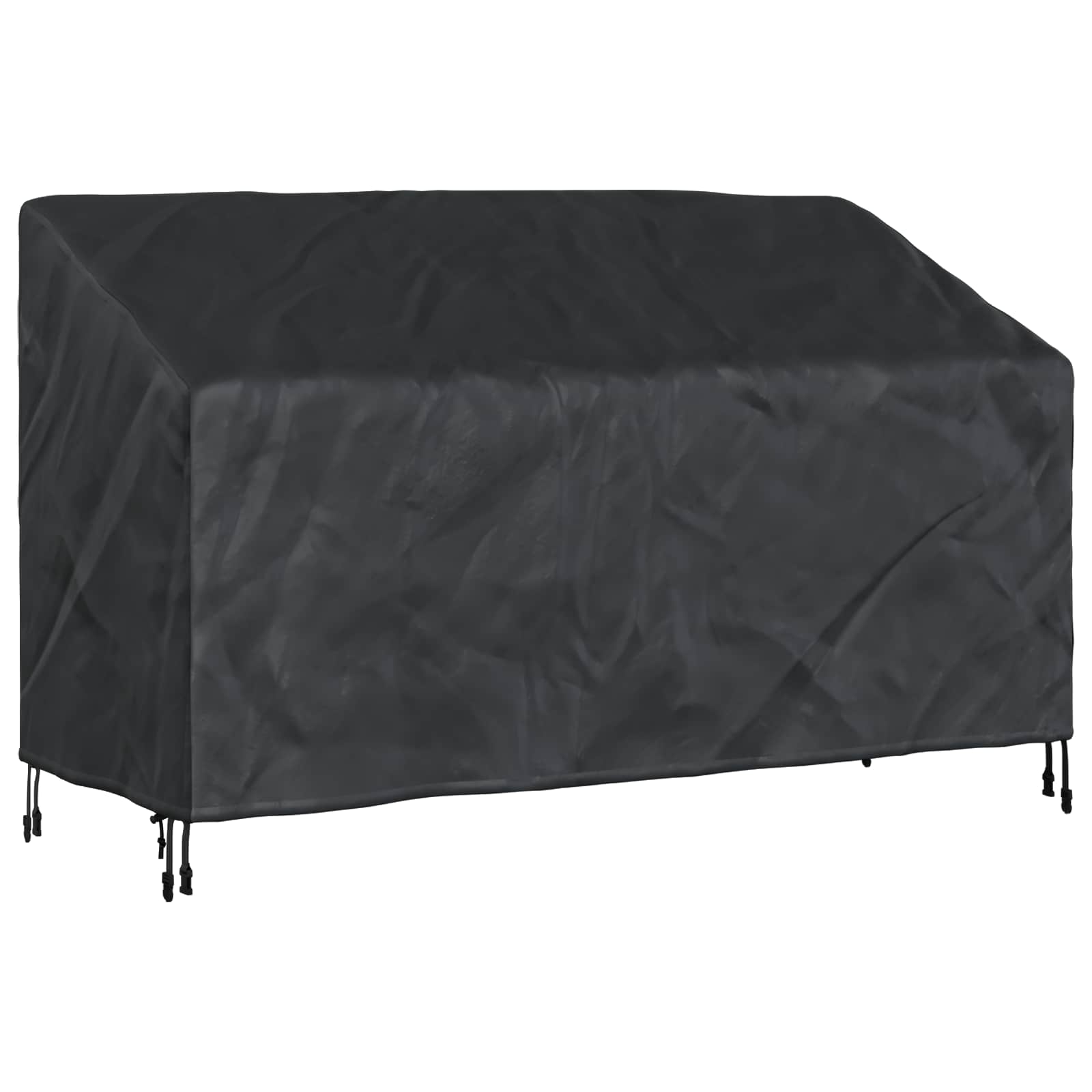 Tuinbankhoes Zwart 165 x 70 x 65 / 94 cm 420D Oxford Stof is nu te koop bij PeponiXL, paradijselijk wonen!