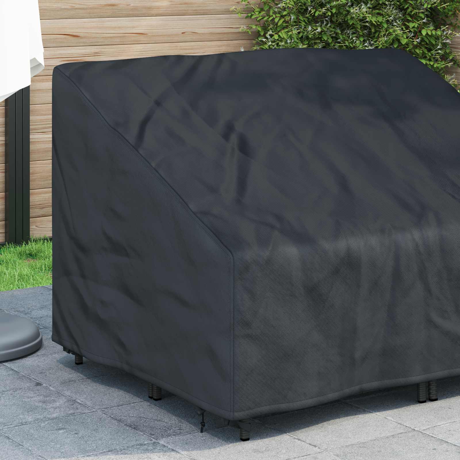 Tuinbankhoes Zwart 130 x 95 x 40 / 80 cm 420D Oxford Stof is nu te koop bij PeponiXL, paradijselijk wonen!
