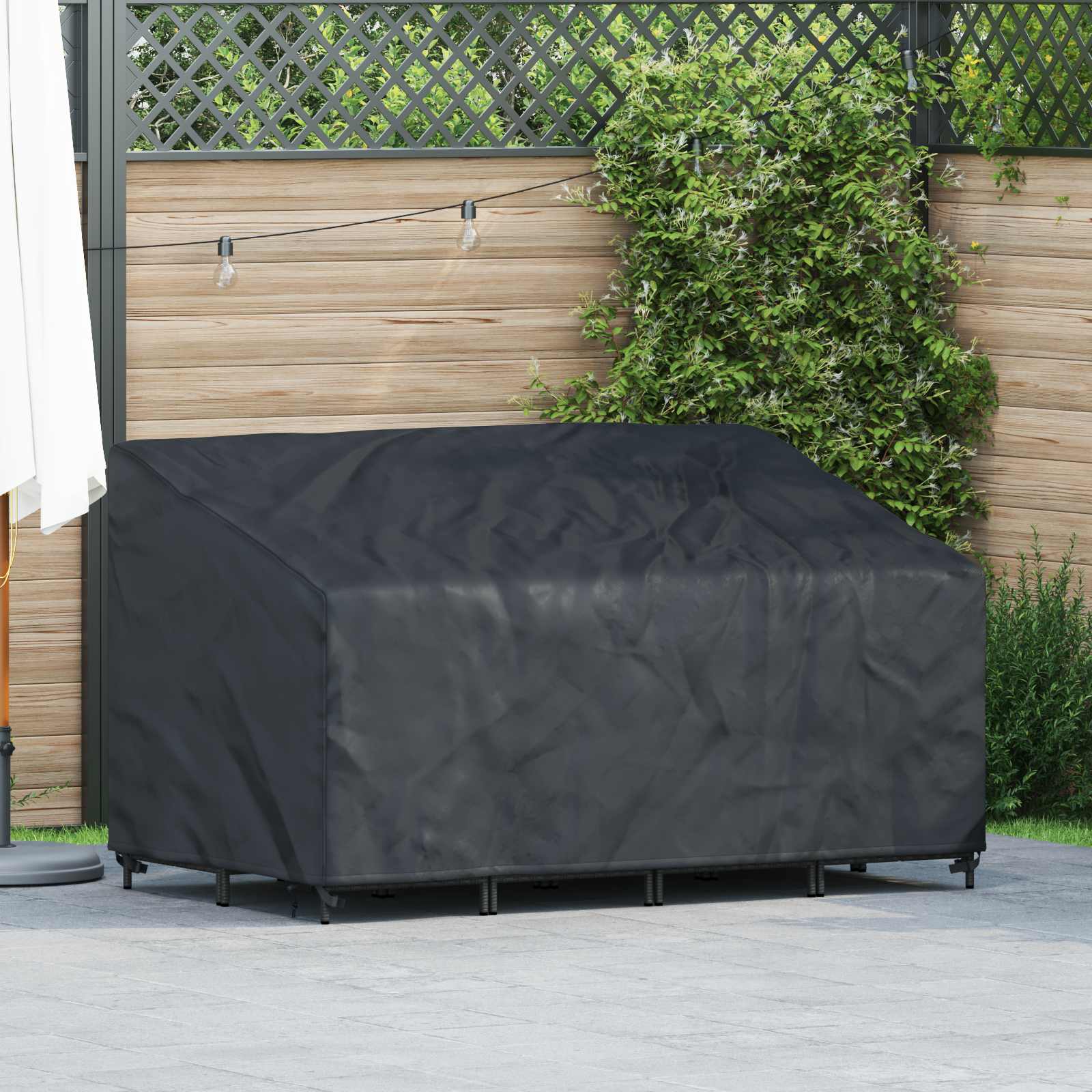 Tuinbankhoes Zwart 160 x 100 x 61 / 89 cm 210D Oxford Stof is nu te koop bij PeponiXL, paradijselijk wonen!