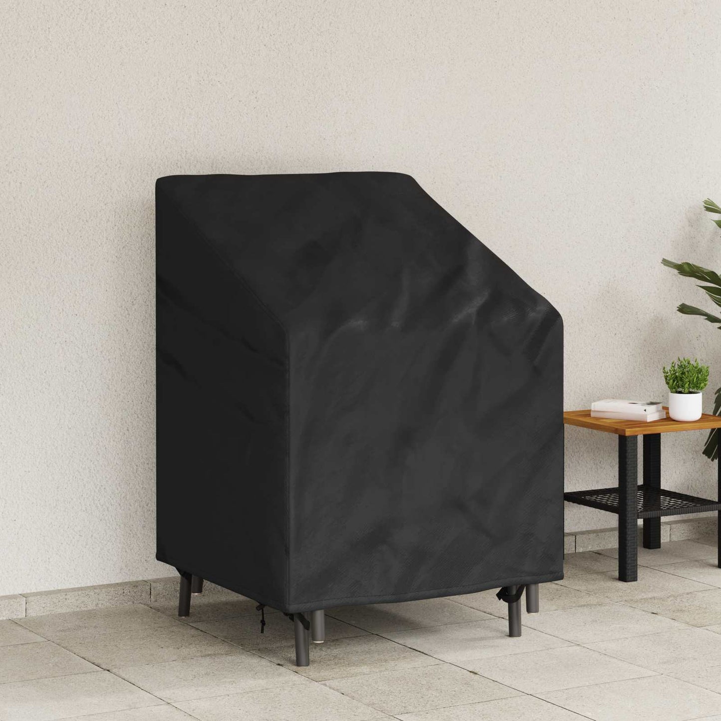 Tuinstoelhoes Zwart 75 x 78 x 65 / 100 cm 600D Oxford Stof is nu te koop bij PeponiXL, paradijselijk wonen!