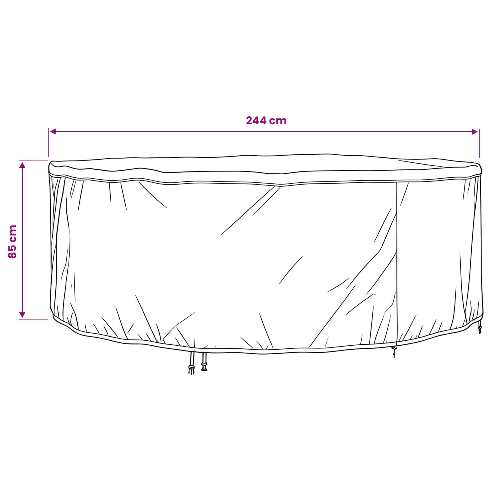 Meubelhoes Zwart 244 x 244 x 85 cm 600D Oxford Stof is nu te koop bij PeponiXL, paradijselijk wonen!