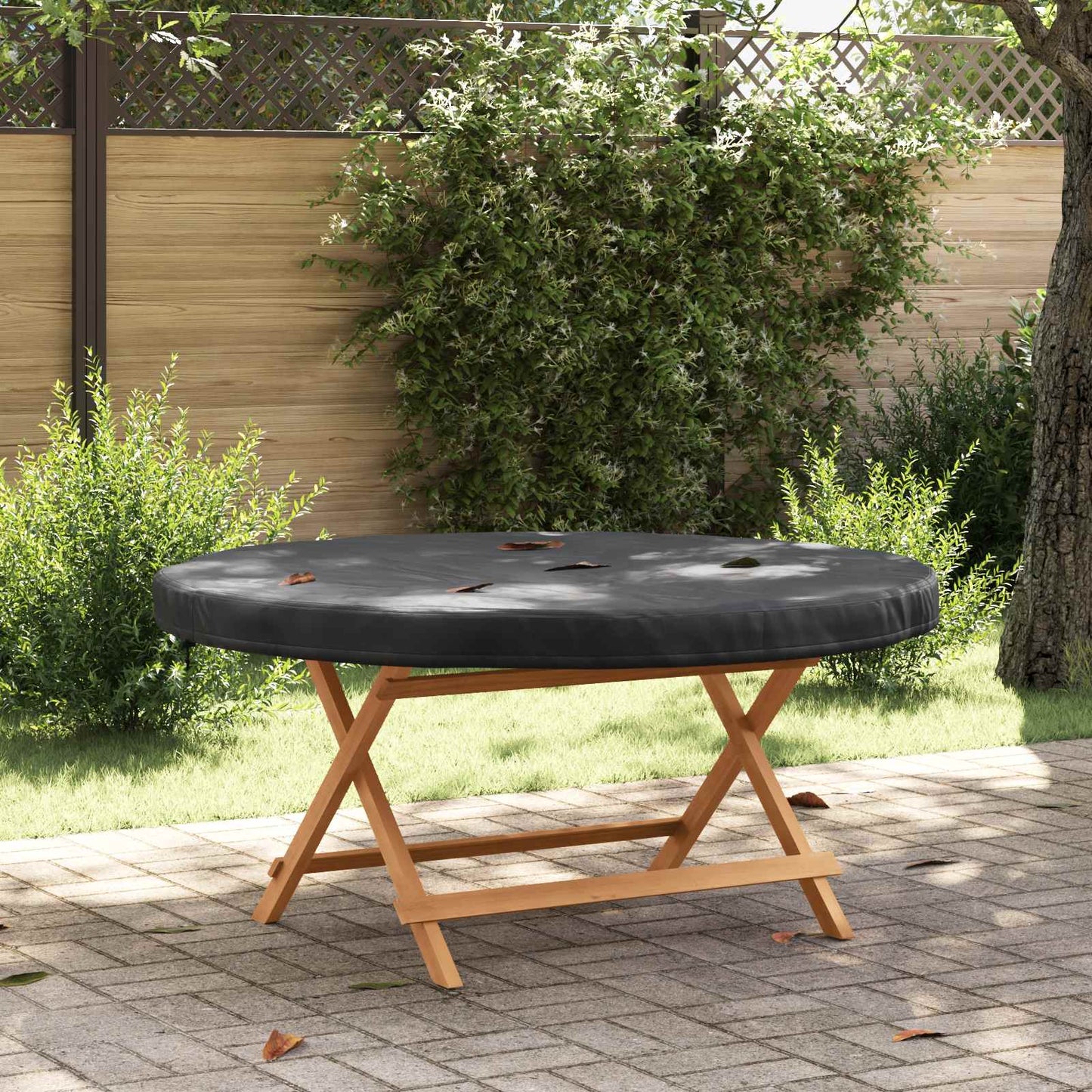Buiten Tafel Hoes Zwart 142 x 142 x 10 cm 210D Oxford Stof is nu te koop bij PeponiXL, paradijselijk wonen!