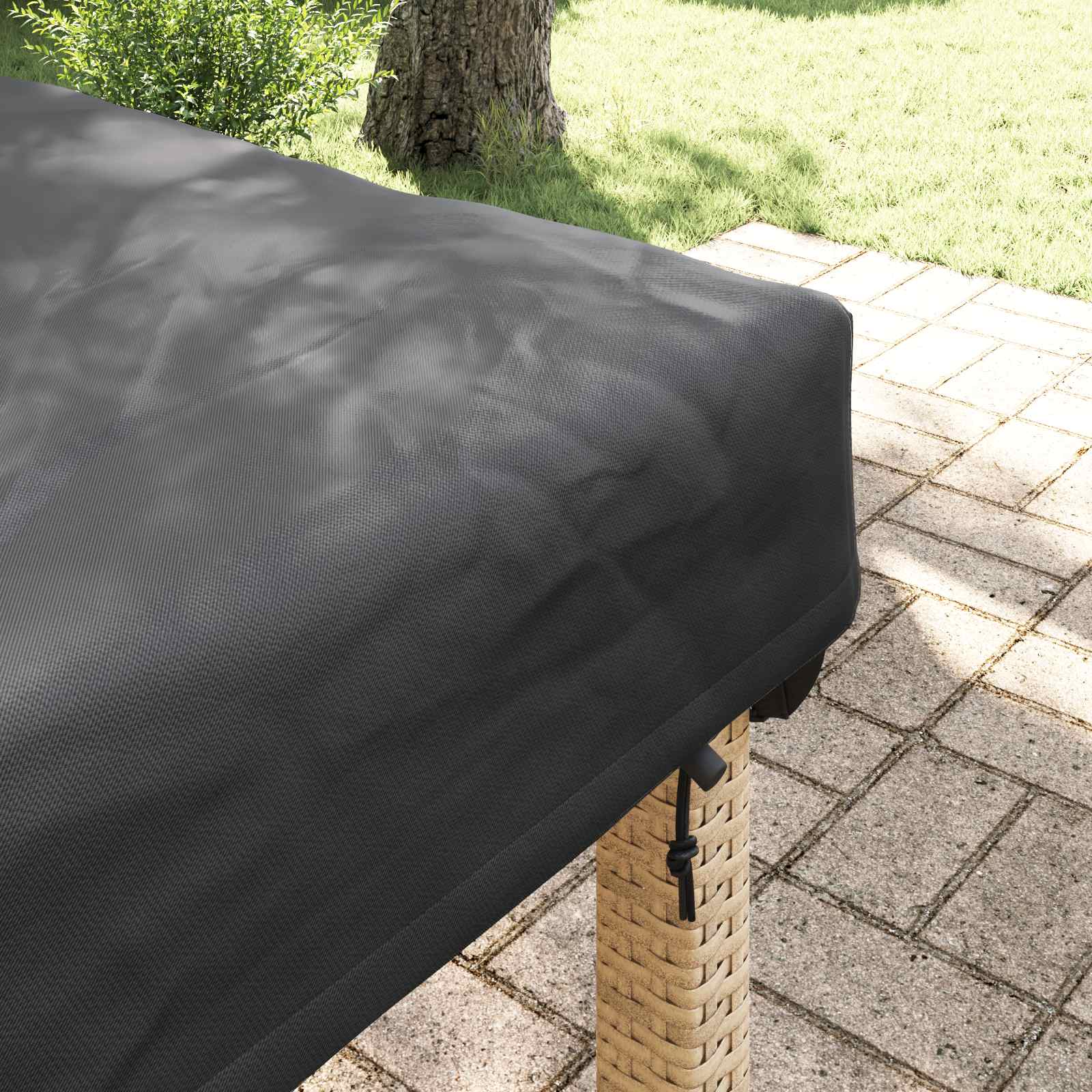 Tafel Dek Effen Zwart 202 x 92 x 15 cm Stof is nu te koop bij PeponiXL, paradijselijk wonen!