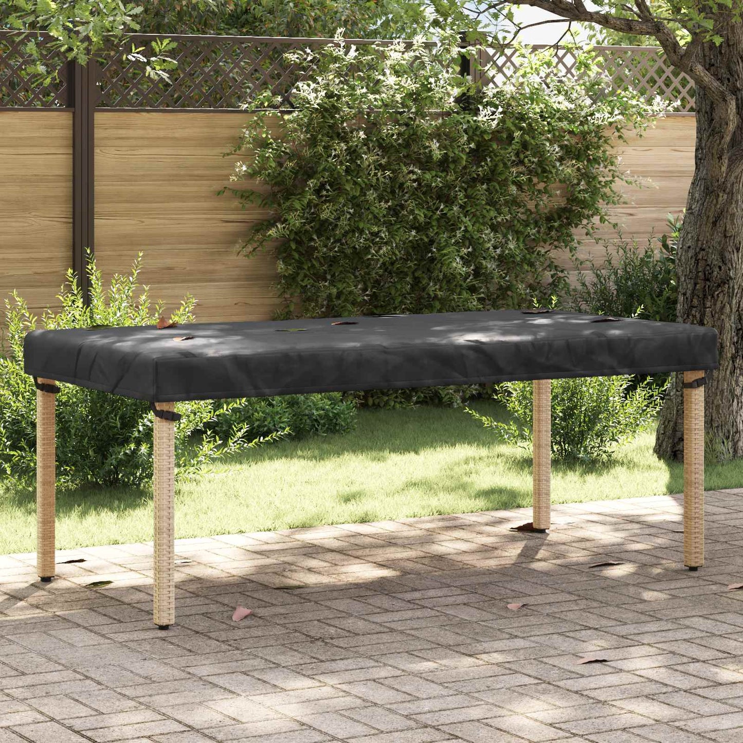 Tafel Dek Effen Zwart 202 x 92 x 15 cm Stof is nu te koop bij PeponiXL, paradijselijk wonen!