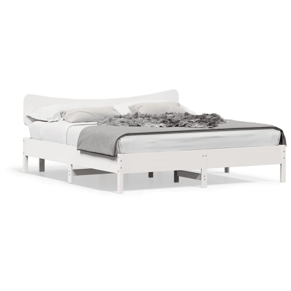 Bedframe zonder matras massief grenenhout wit 200x200 cm is nu te koop bij PeponiXL, paradijselijk wonen!