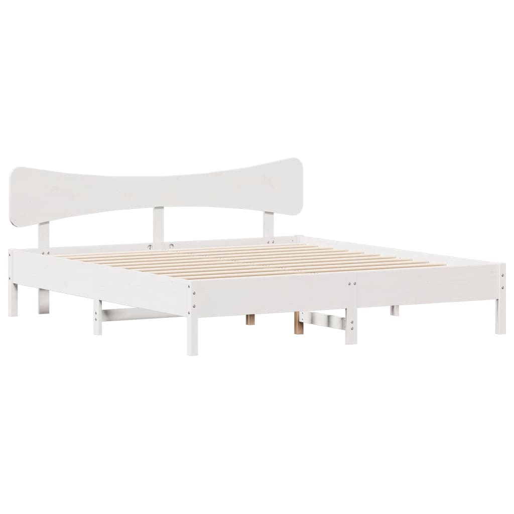 Bedframe zonder matras massief grenenhout wit 200x200 cm is nu te koop bij PeponiXL, paradijselijk wonen!