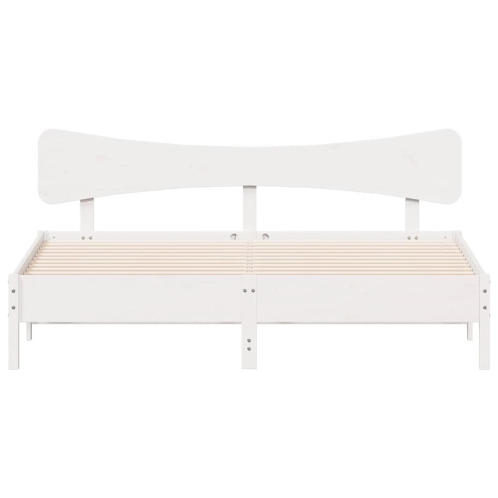 Bedframe zonder matras massief grenenhout wit 200x200 cm is nu te koop bij PeponiXL, paradijselijk wonen!