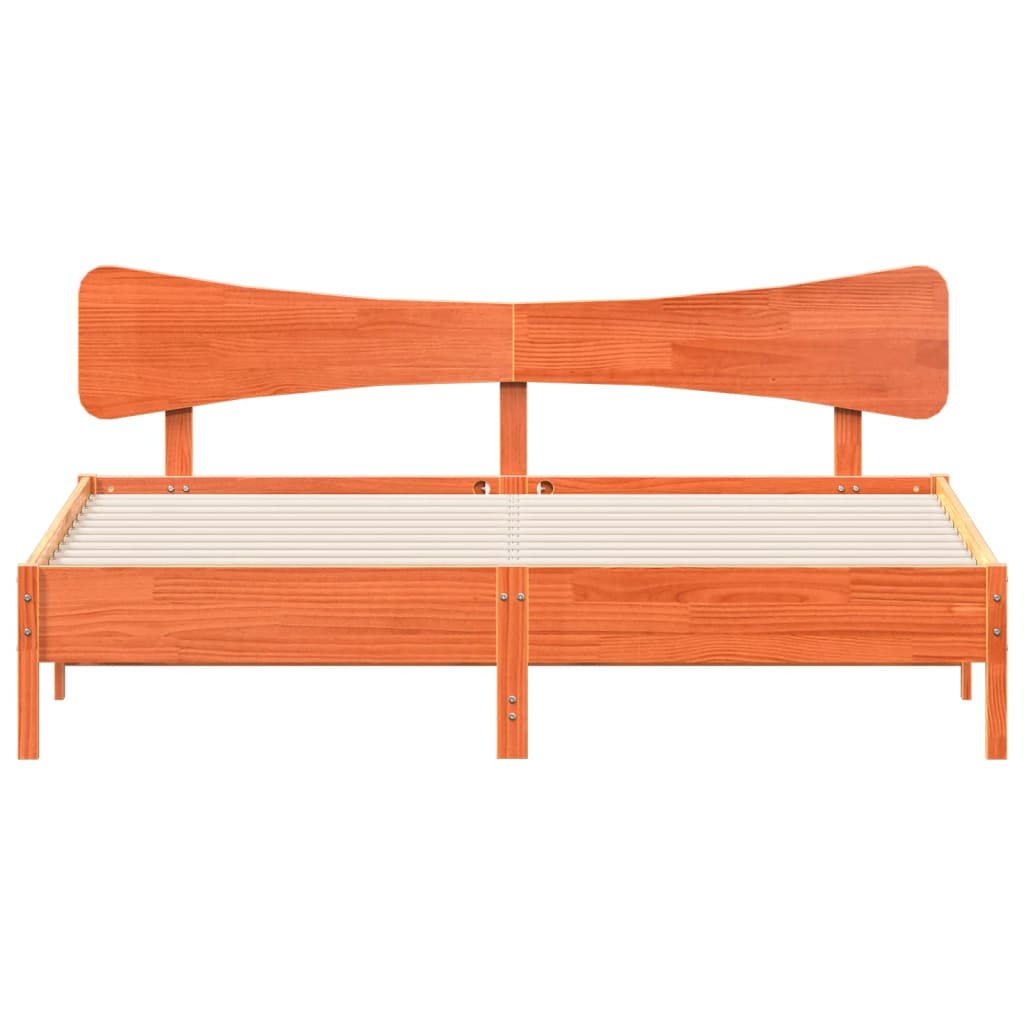 Bedframe zonder matras massief grenenhout wasbruin 200x200 cm is nu te koop bij PeponiXL, paradijselijk wonen!