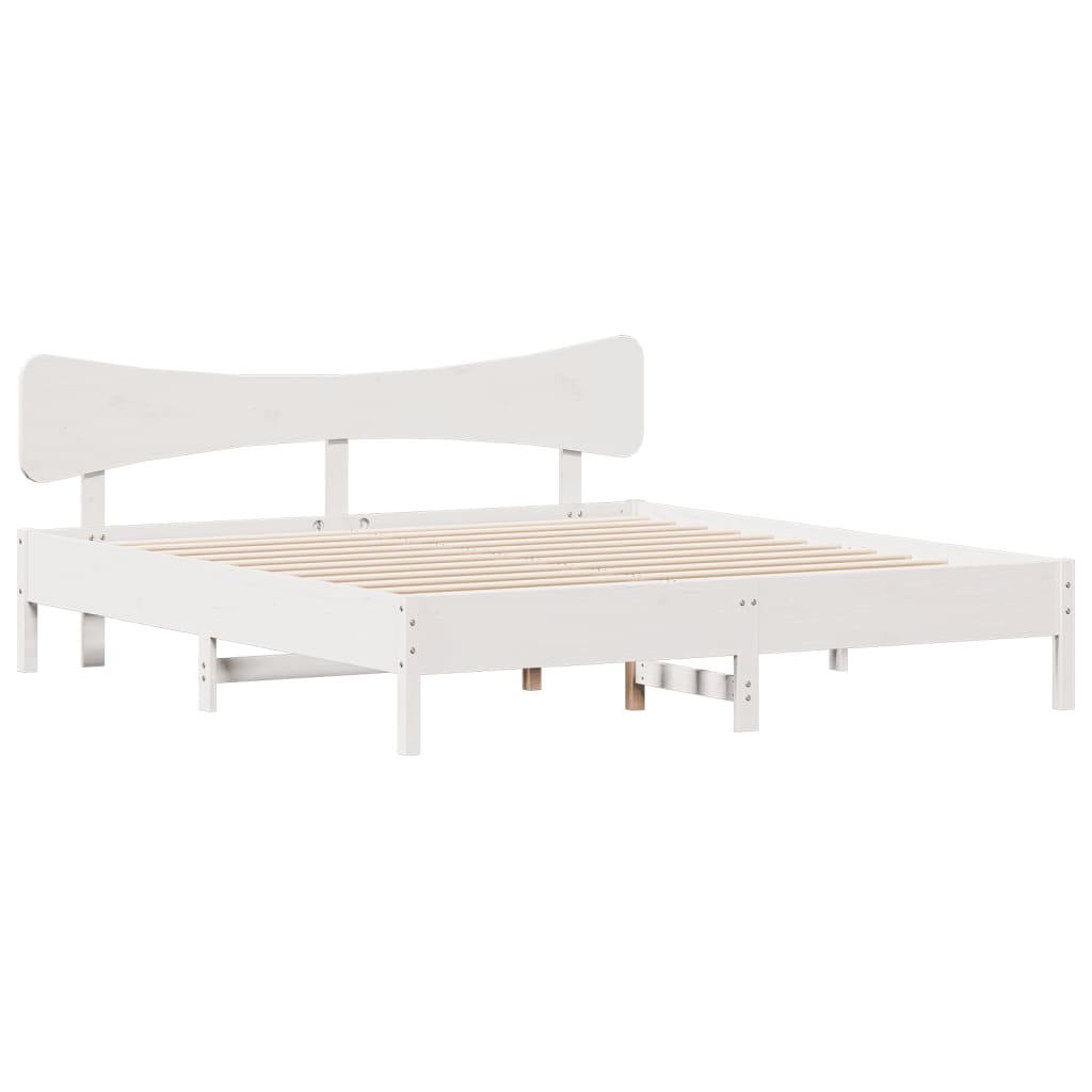 Bedframe zonder matras massief grenenhout wit 180x200 cm is nu te koop bij PeponiXL, paradijselijk wonen!
