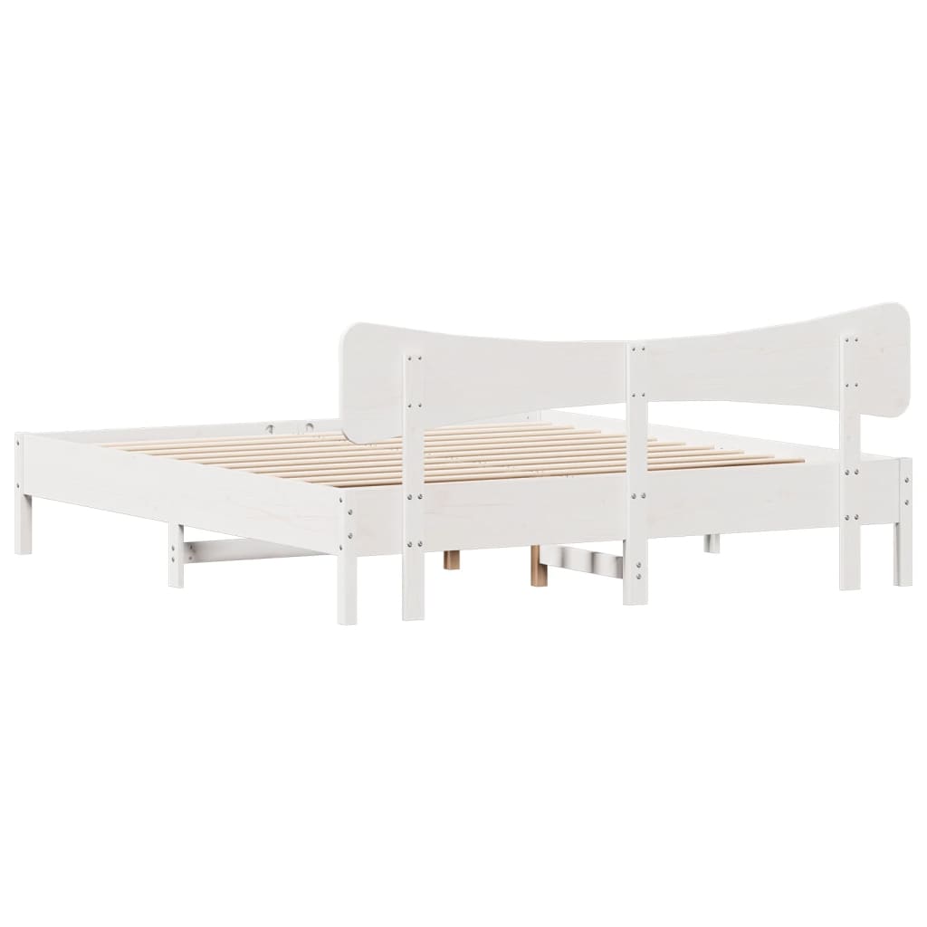 Bedframe zonder matras massief grenenhout wit 180x200 cm is nu te koop bij PeponiXL, paradijselijk wonen!