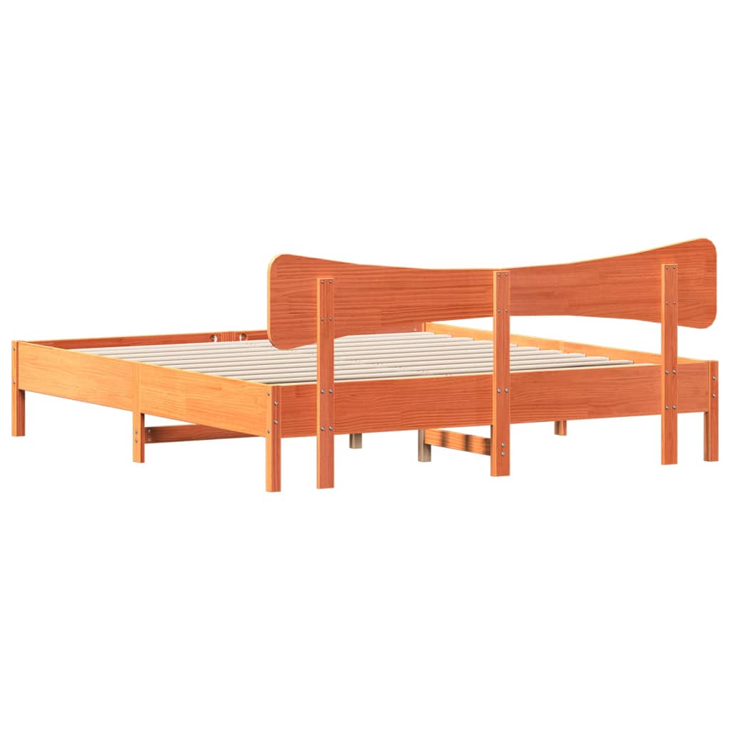 Bedframe zonder matras massief grenenhout wasbruin 180x200 cm is nu te koop bij PeponiXL, paradijselijk wonen!