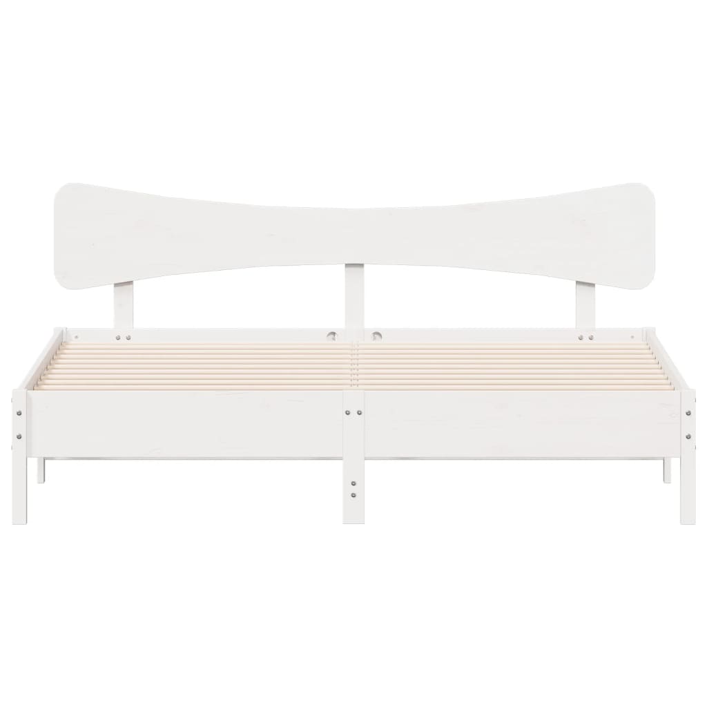 Bedframe zonder matras massief grenenhout wit 160x200 cm is nu te koop bij PeponiXL, paradijselijk wonen!