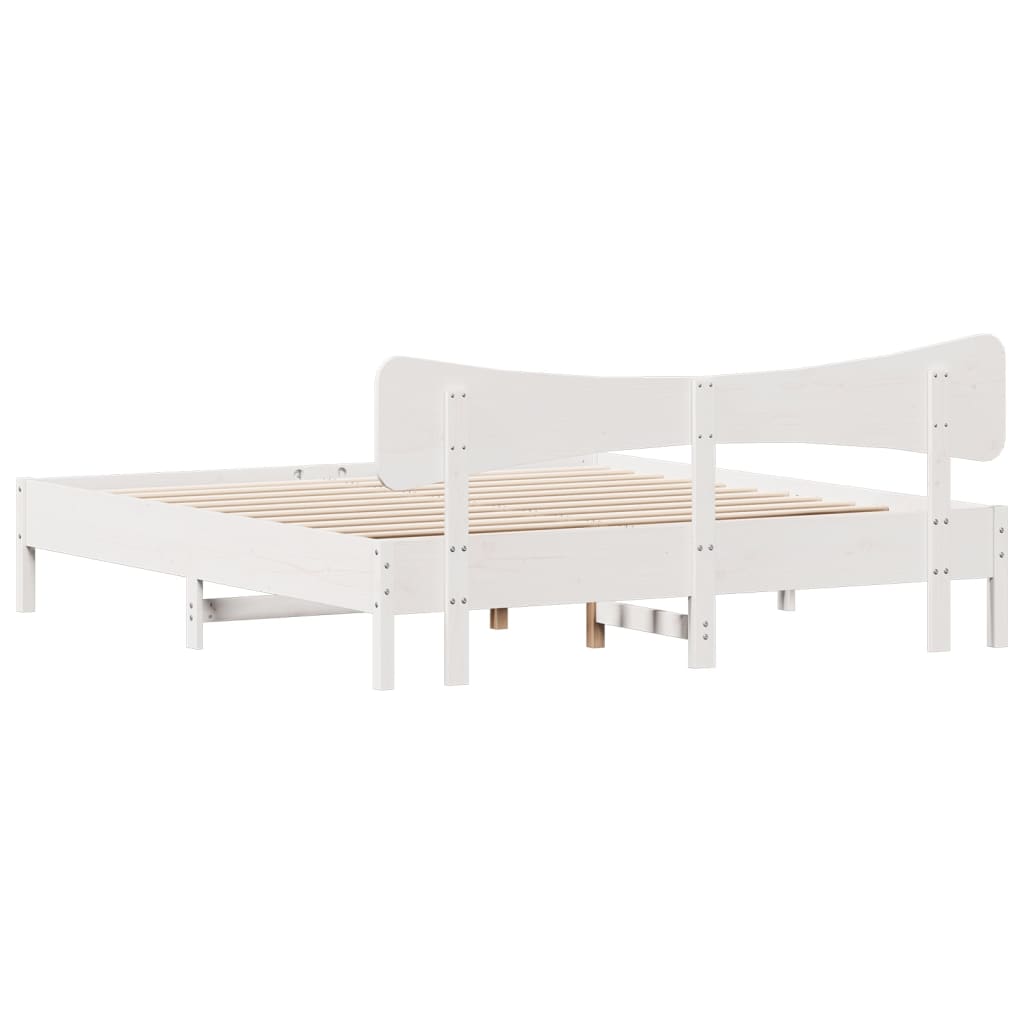 Bedframe zonder matras massief grenenhout wit 160x200 cm is nu te koop bij PeponiXL, paradijselijk wonen!