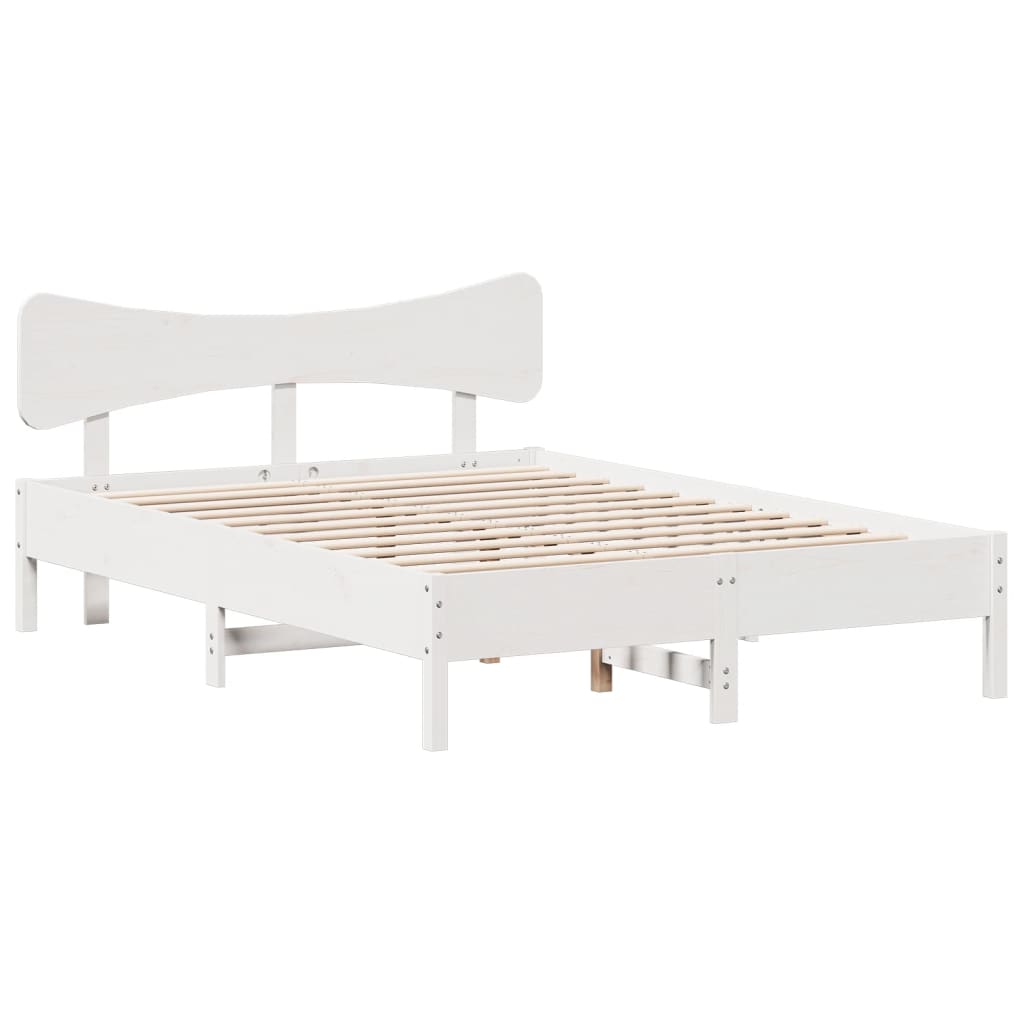 Bedframe zonder matras massief grenenhout wit 150x200 cm is nu te koop bij PeponiXL, paradijselijk wonen!
