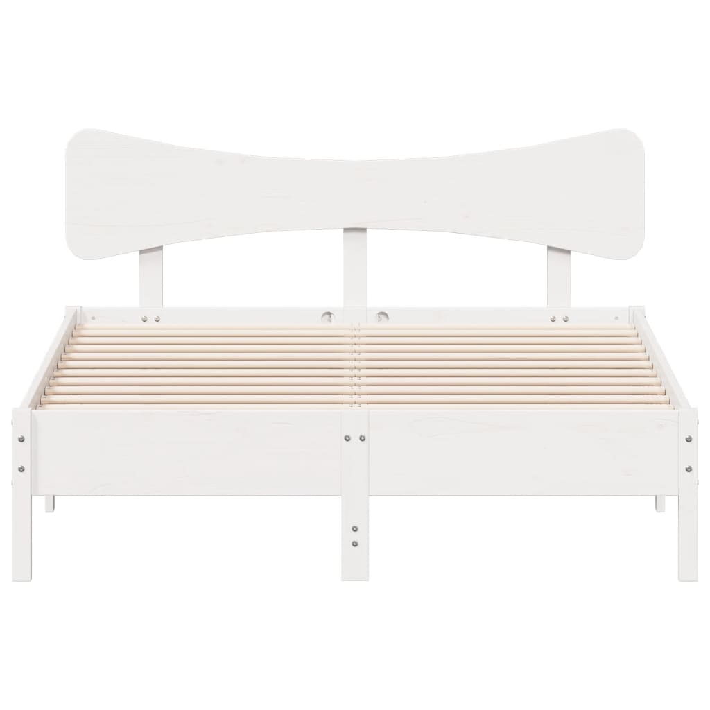 Bedframe zonder matras massief grenenhout wit 150x200 cm is nu te koop bij PeponiXL, paradijselijk wonen!