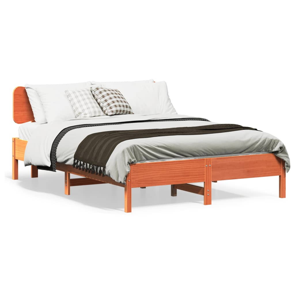 Bedframe zonder matras massief grenenhout wasbruin 150x200 cm is nu te koop bij PeponiXL, paradijselijk wonen!