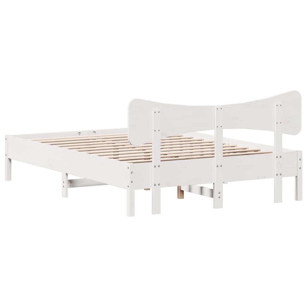Bedframe zonder matras massief grenenhout wit 140x200 cm is nu te koop bij PeponiXL, paradijselijk wonen!