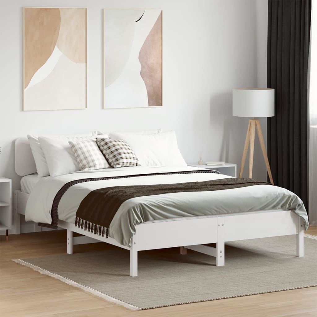 Bedframe zonder matras massief grenenhout wit 140x200 cm is nu te koop bij PeponiXL, paradijselijk wonen!