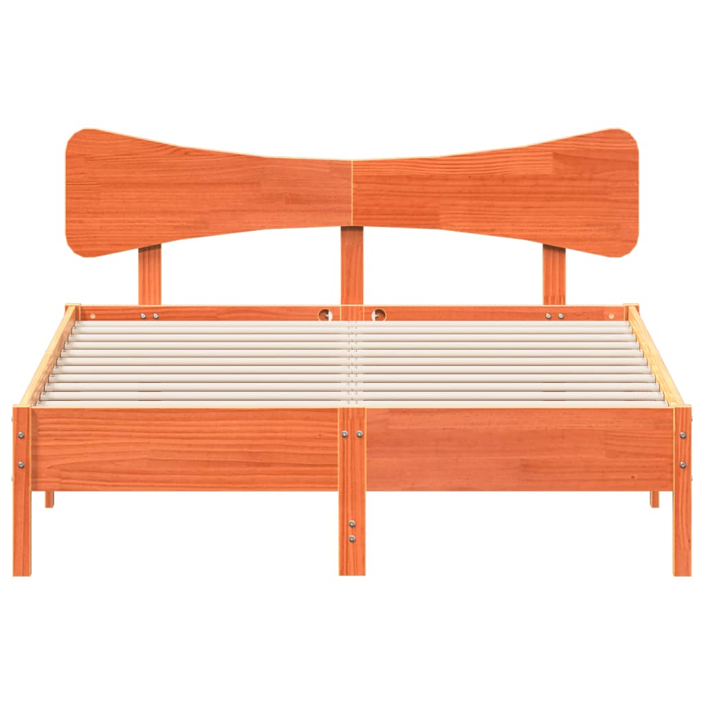 Bedframe zonder matras massief grenenhout wasbruin 140x200 cm is nu te koop bij PeponiXL, paradijselijk wonen!