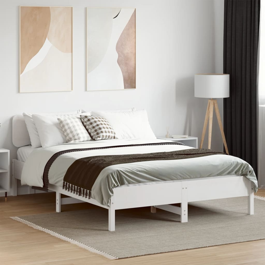 Bedframe zonder matras massief grenenhout wit 120x200 cm is nu te koop bij PeponiXL, paradijselijk wonen!