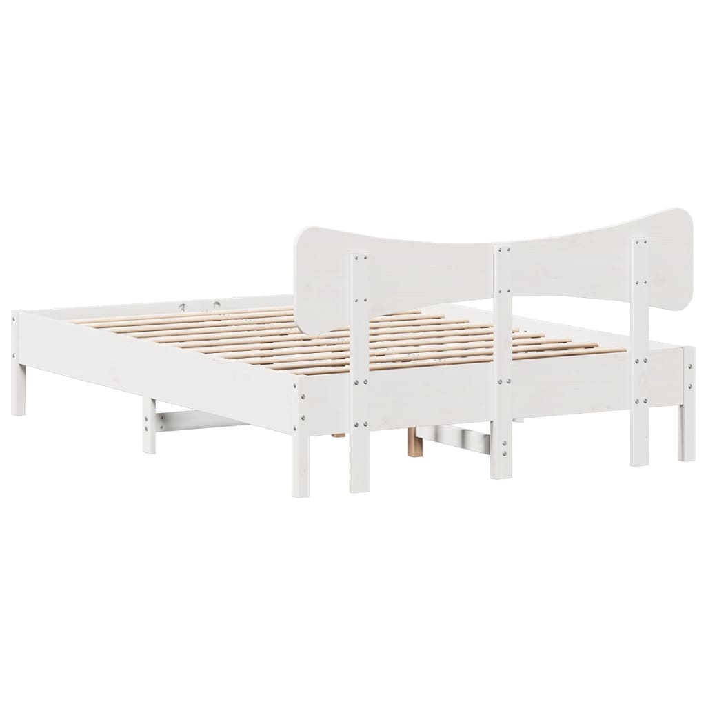 Bedframe zonder matras massief grenenhout wit 120x200 cm is nu te koop bij PeponiXL, paradijselijk wonen!