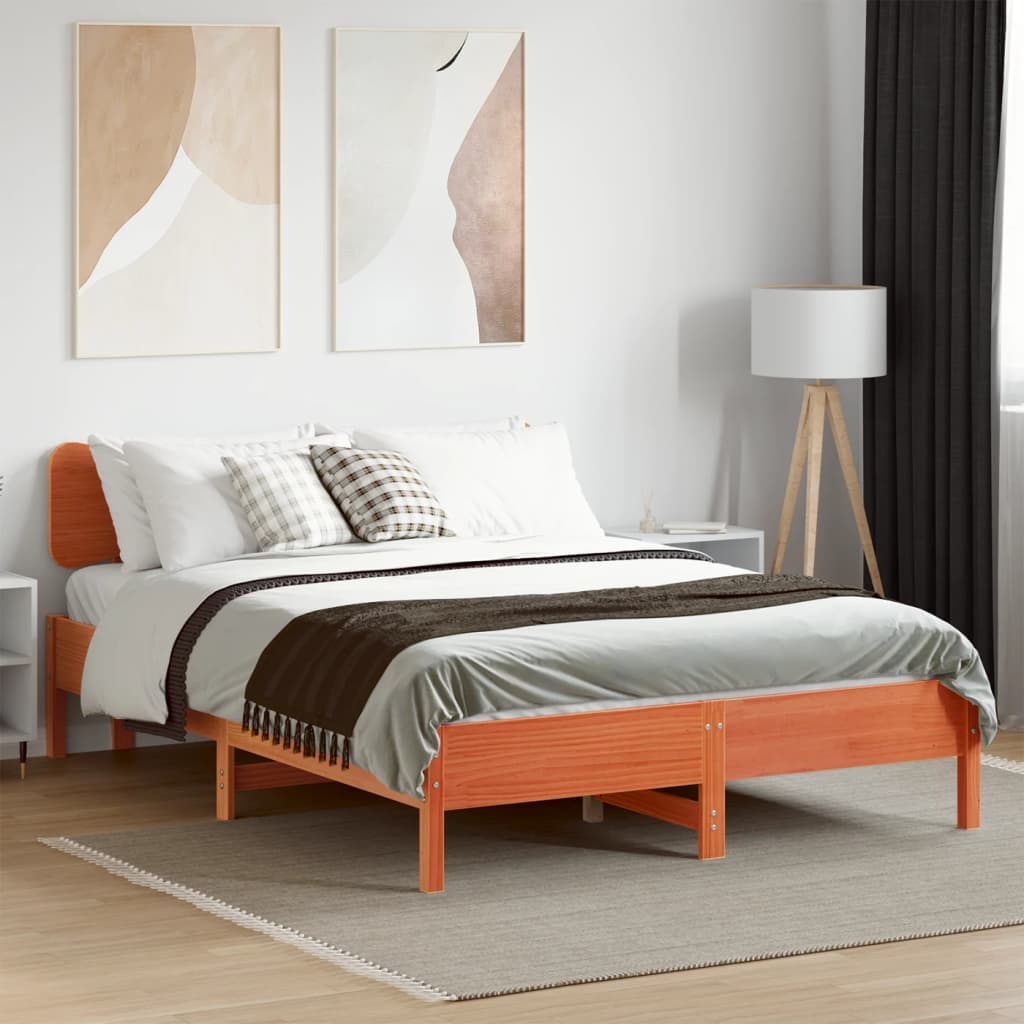 Bedframe zonder matras massief grenenhout wasbruin 120x200 cm is nu te koop bij PeponiXL, paradijselijk wonen!