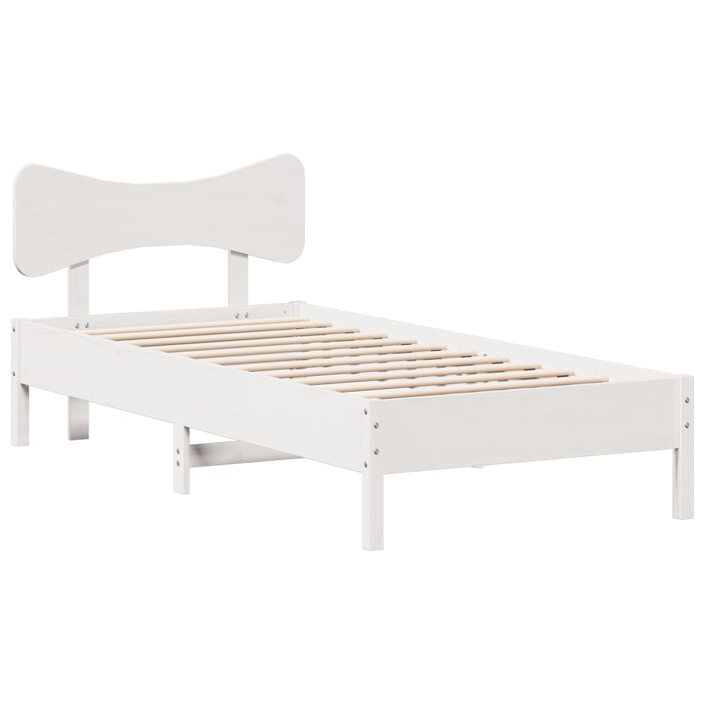 Bedframe zonder matras massief grenenhout wit 140x200 cm is nu te koop bij PeponiXL, paradijselijk wonen!