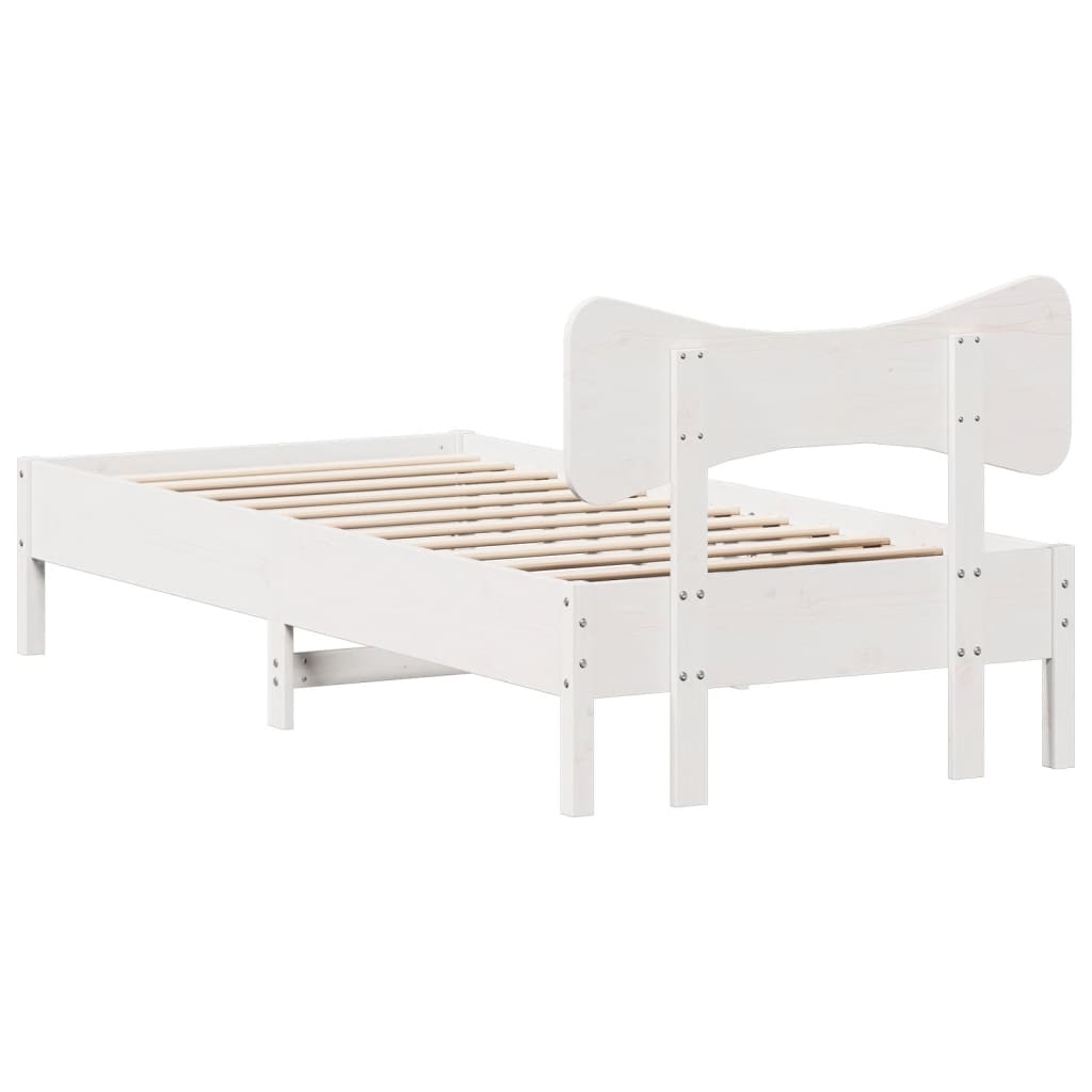 Bedframe zonder matras massief grenenhout wit 140x200 cm is nu te koop bij PeponiXL, paradijselijk wonen!
