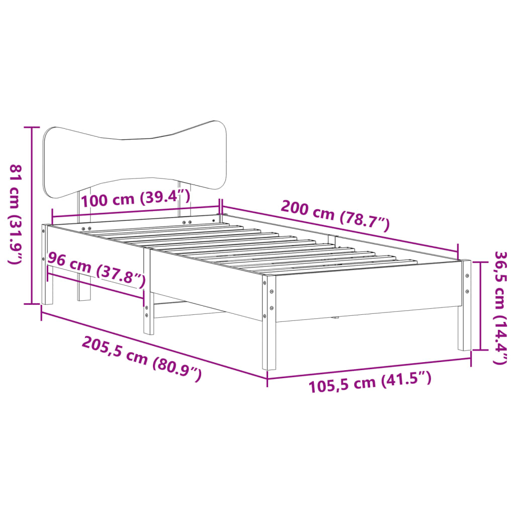 Bedframe zonder matras massief grenenhout wit 140x200 cm is nu te koop bij PeponiXL, paradijselijk wonen!