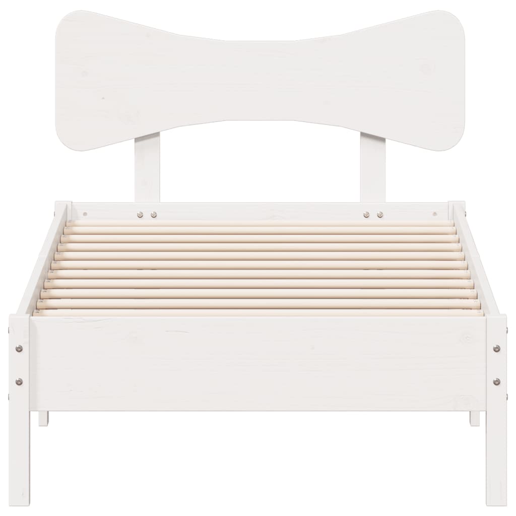 Bedframe zonder matras massief grenenhout wit 90x200 cm is nu te koop bij PeponiXL, paradijselijk wonen!